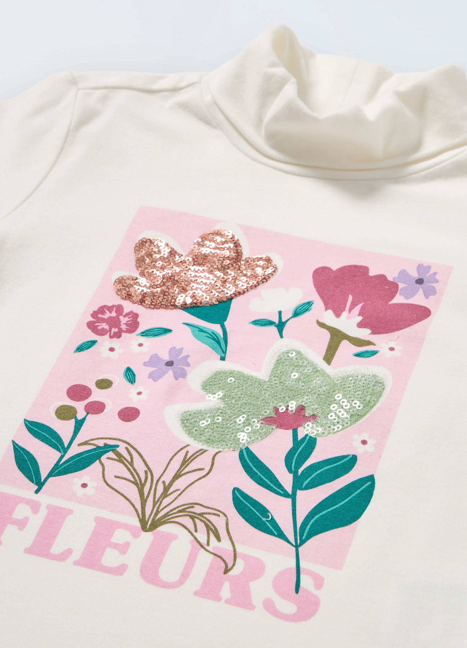 T-shirt a maniche lunghe e collo alto bambina_1