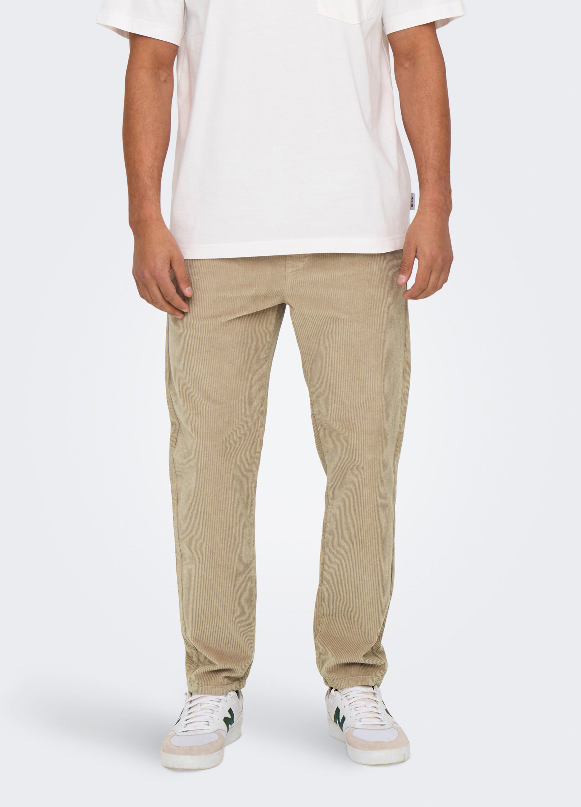 Pantaloni regular fit in velluto a coste uomo_1