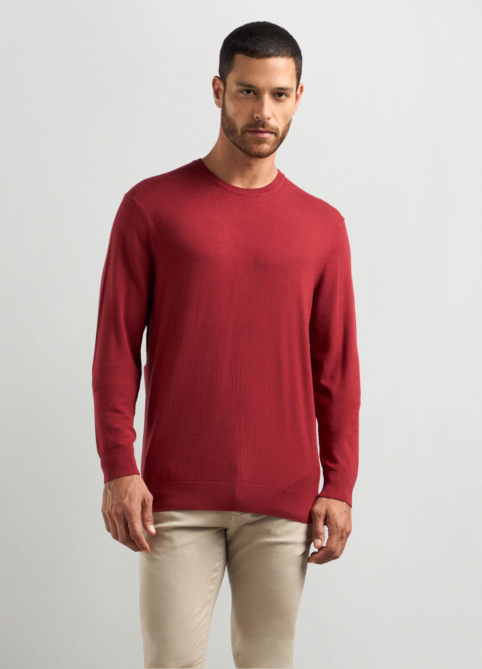 Maglione girocollo maglia rasata uomo_0
