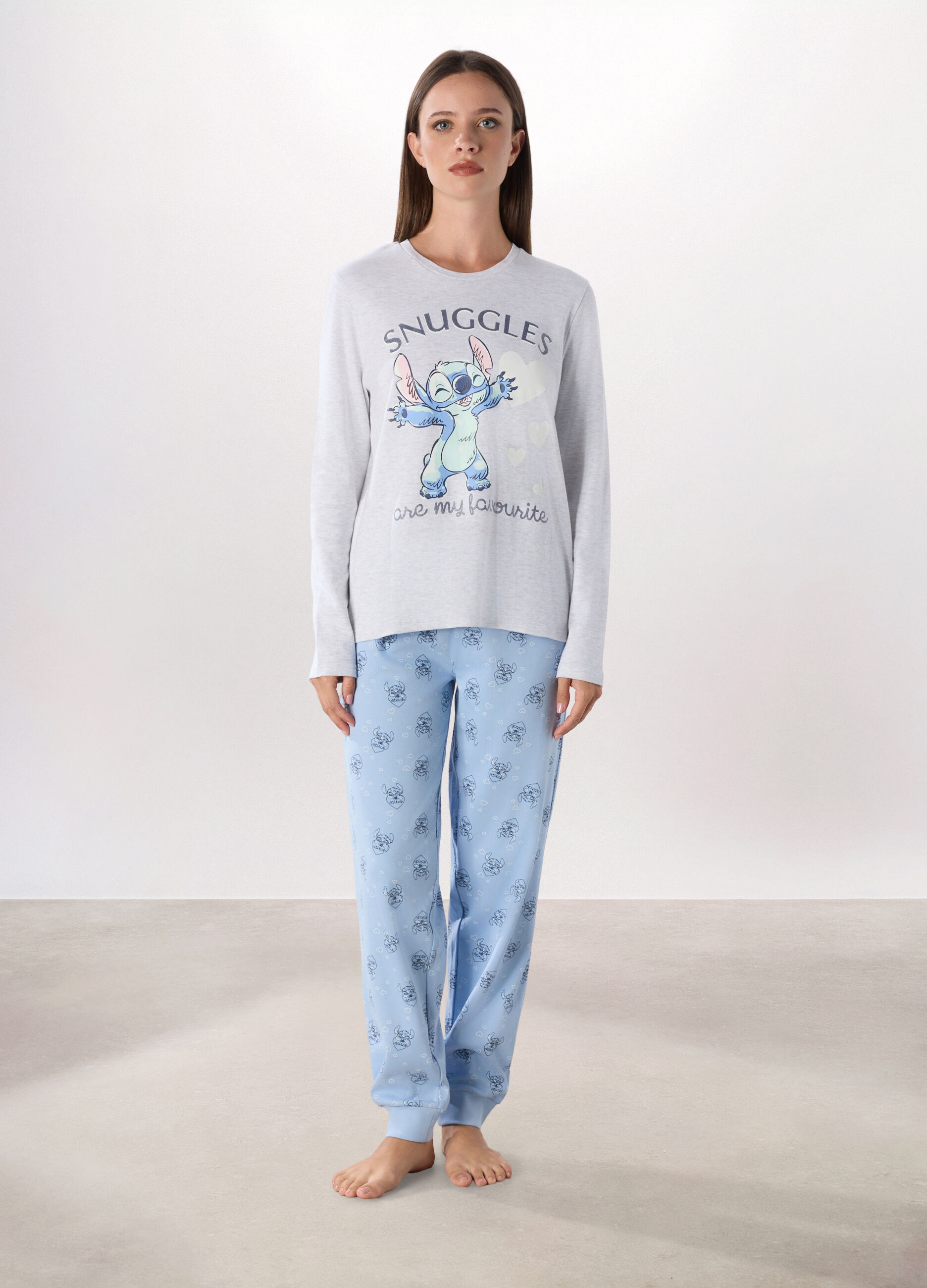 Set pigiama in interlock di cotone donna_0