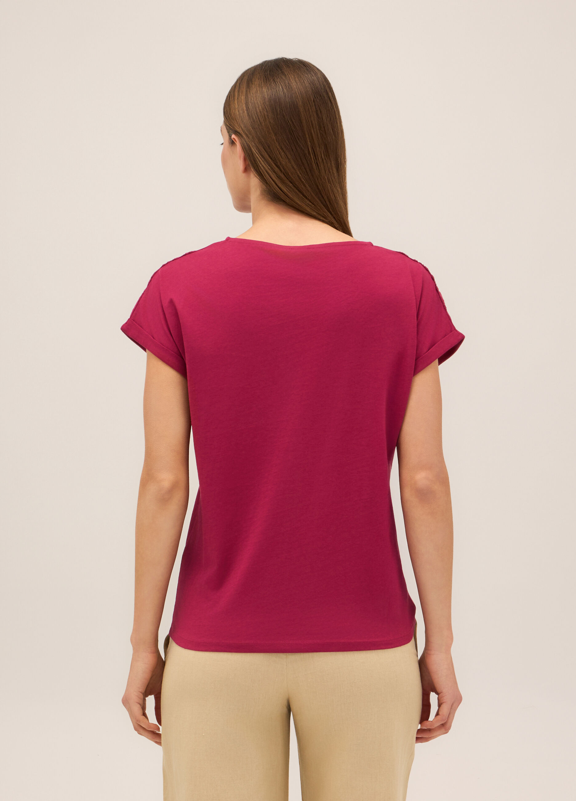 T-shirt in jersey di puro cotone donna_1