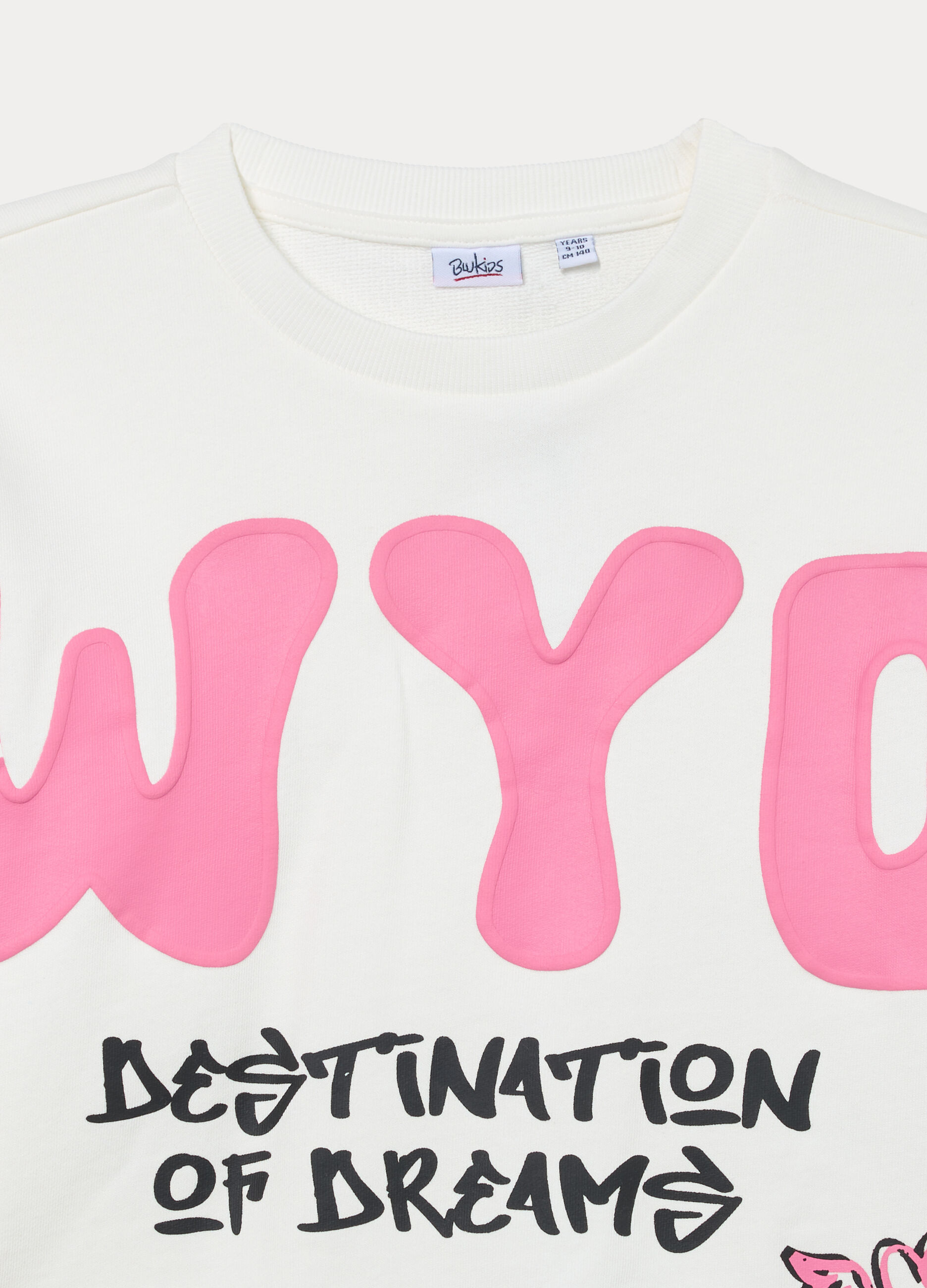 Felpa cropped in french terry di puro cotone ragazza_2