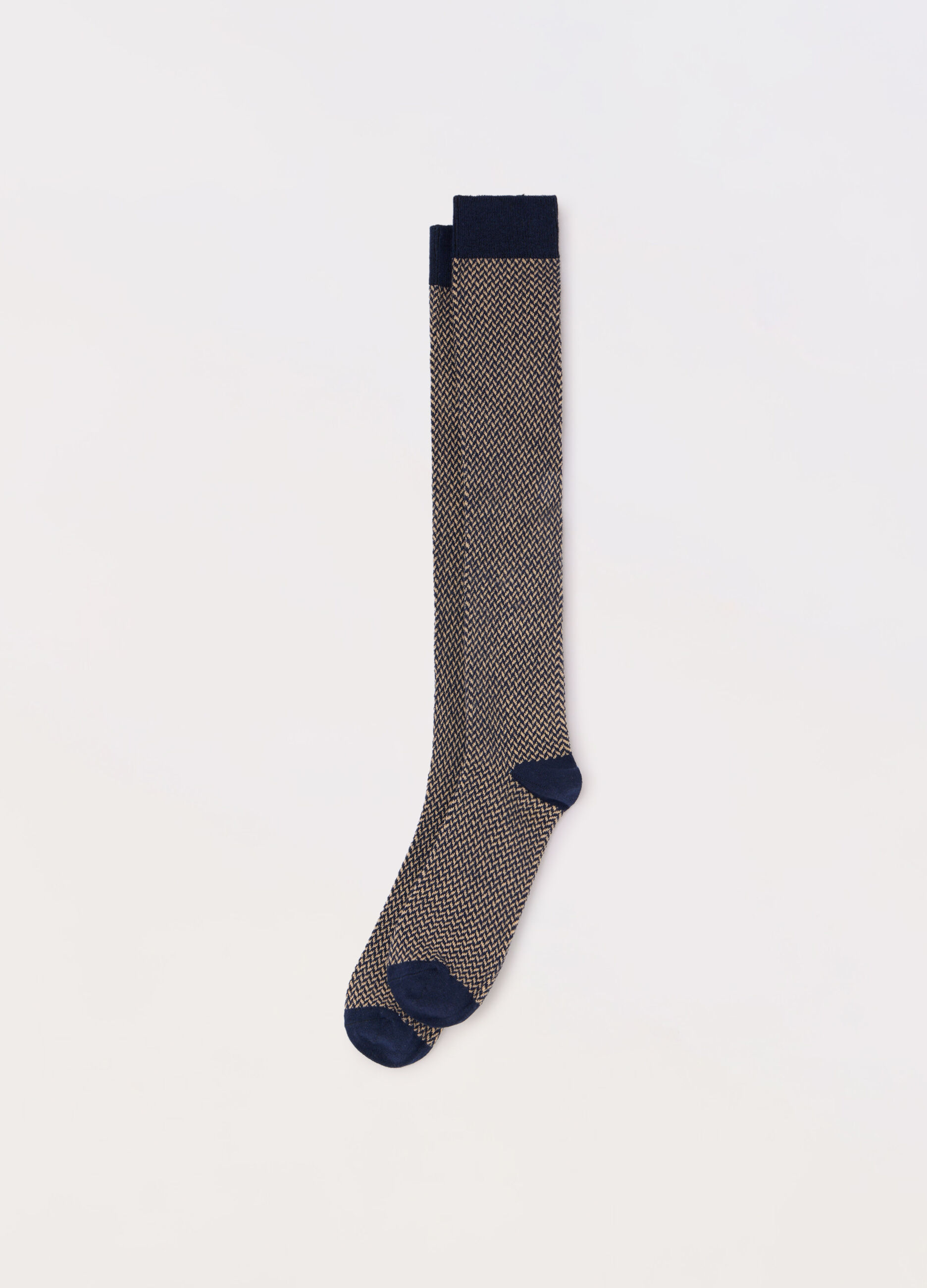 Calze lunghe in cotone stretch intarsio uomo_0