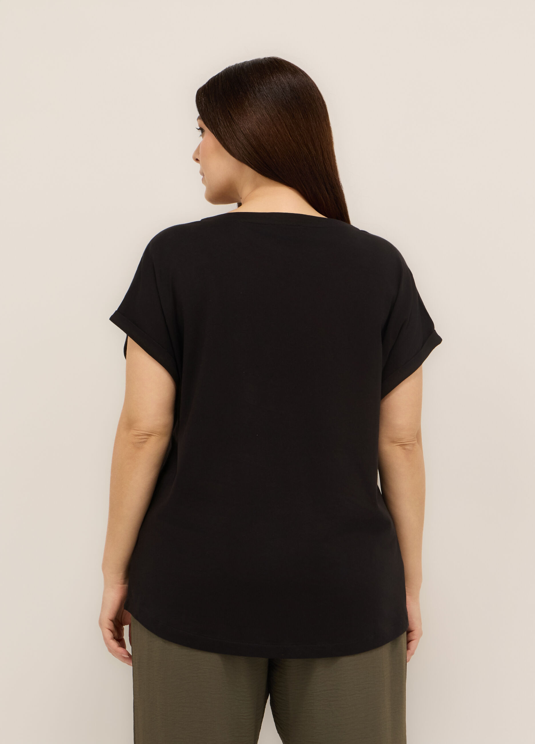 T-shirt in jersey di puro cotone donna curvy_1