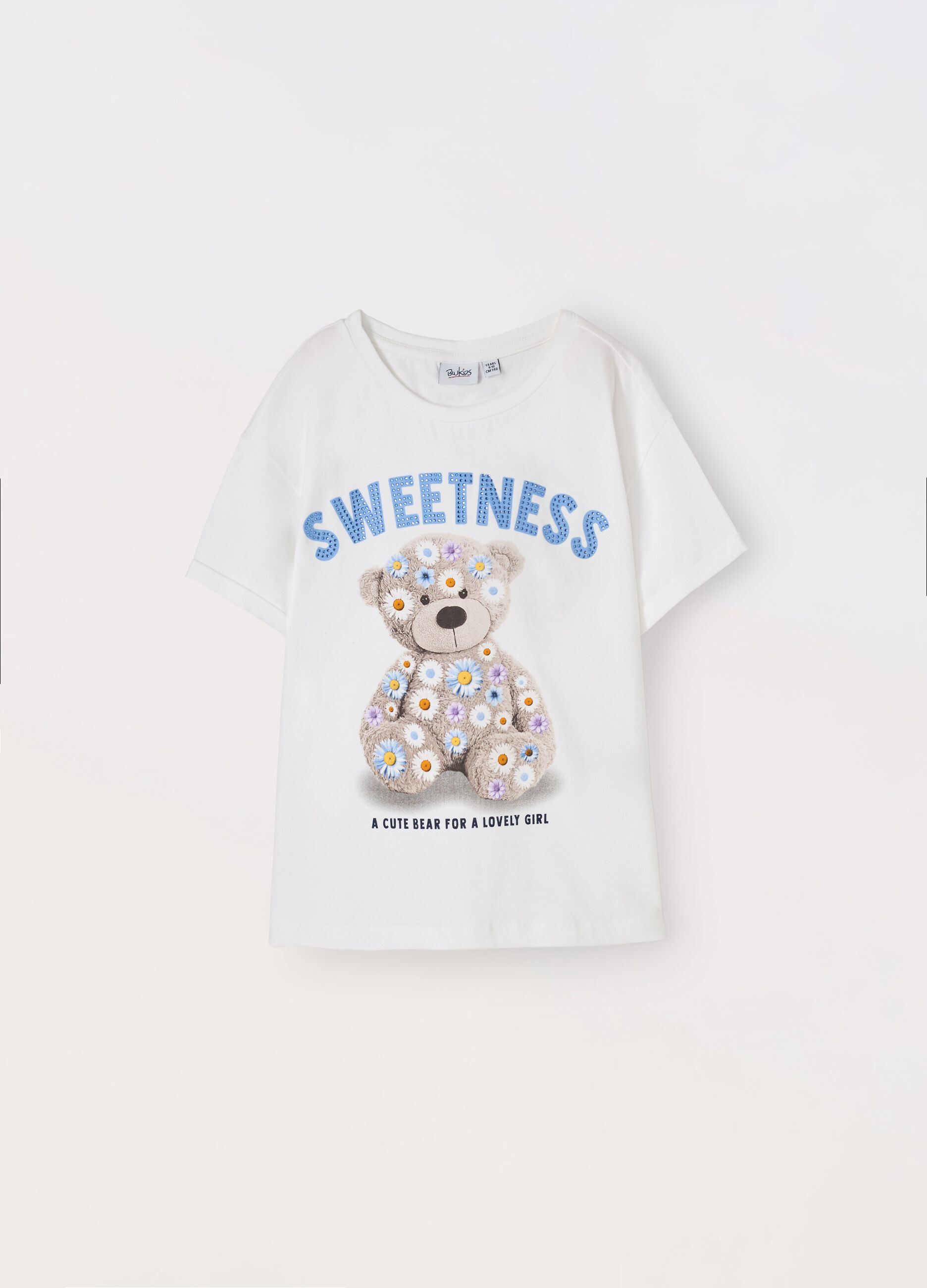 T-shirt in jersey di cotone stretch bambina_0