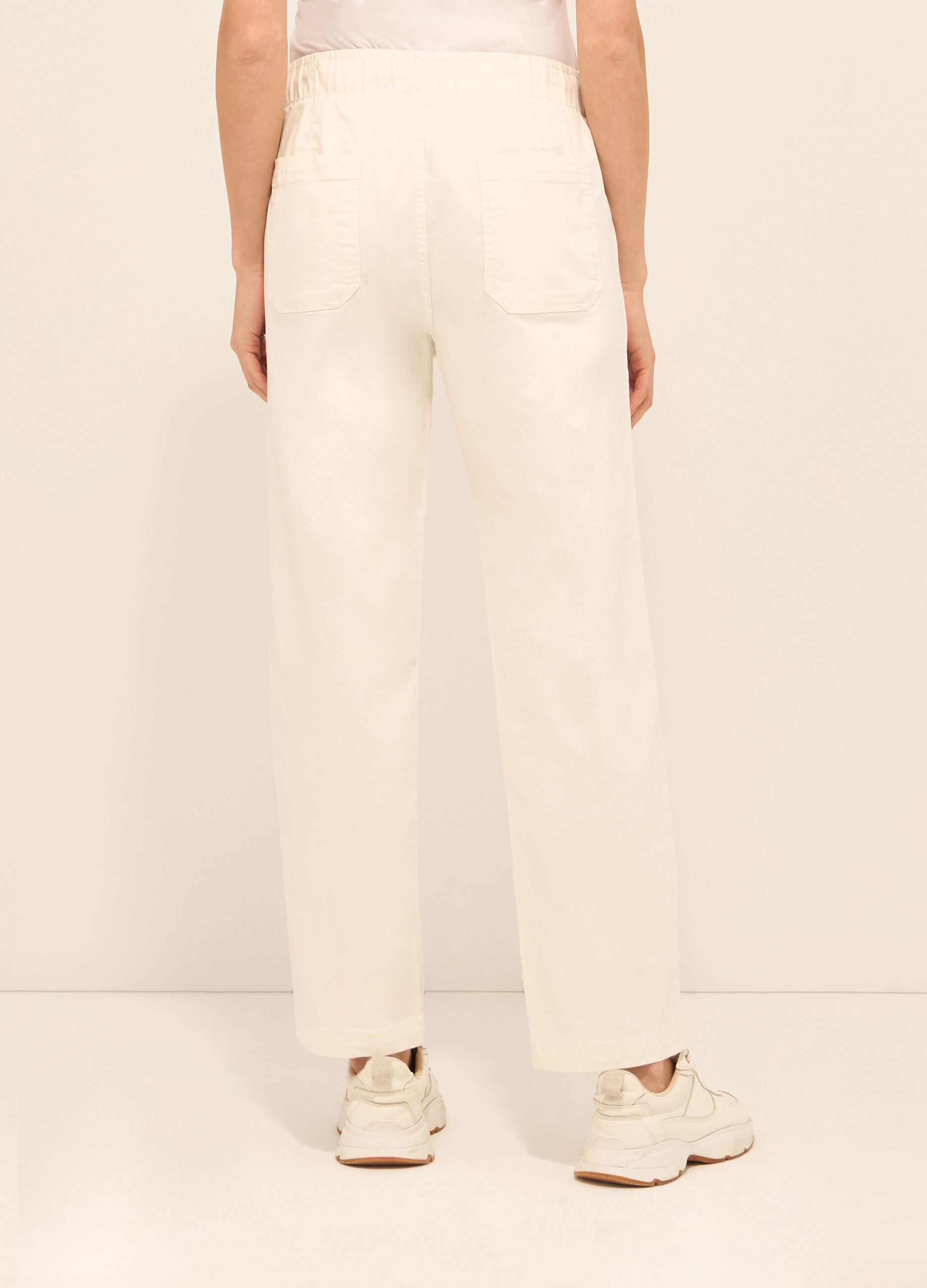 Pantaloni in stretch denim di misto cotone donna_1