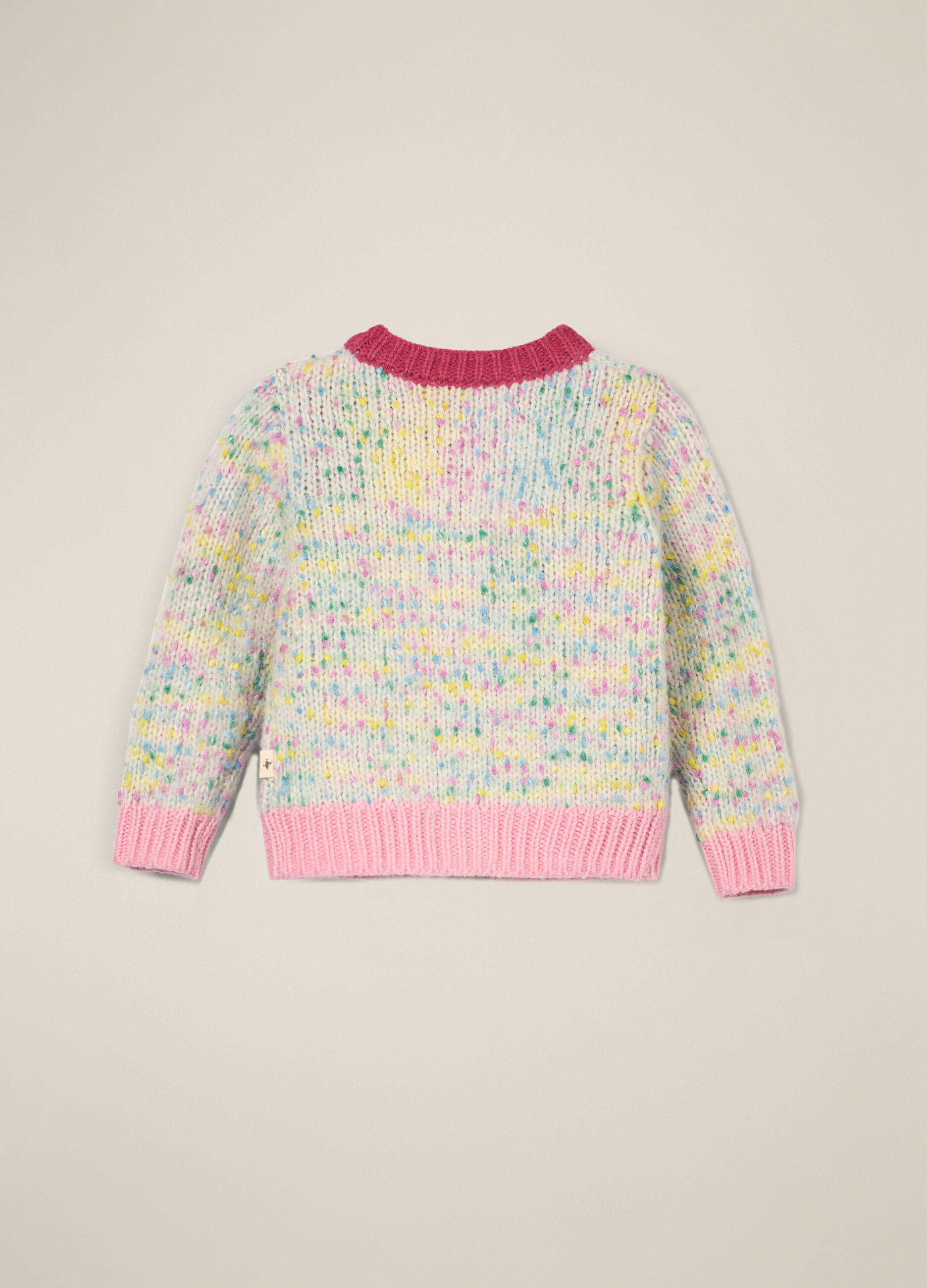 Cardigan multicolor per bambina in misto lana_2