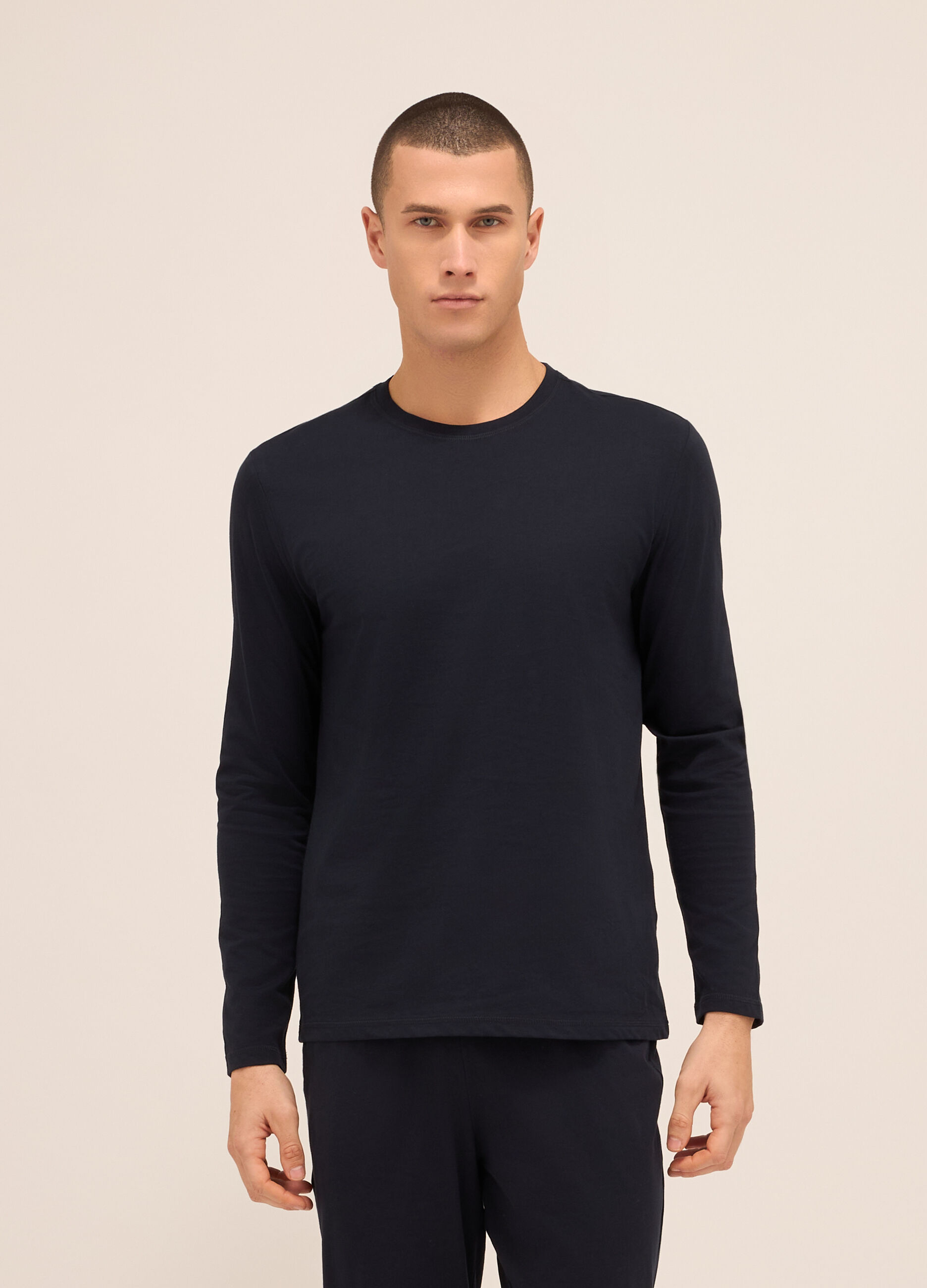 T-shirt pigiama a maniche lunghe in cotone uomo_0