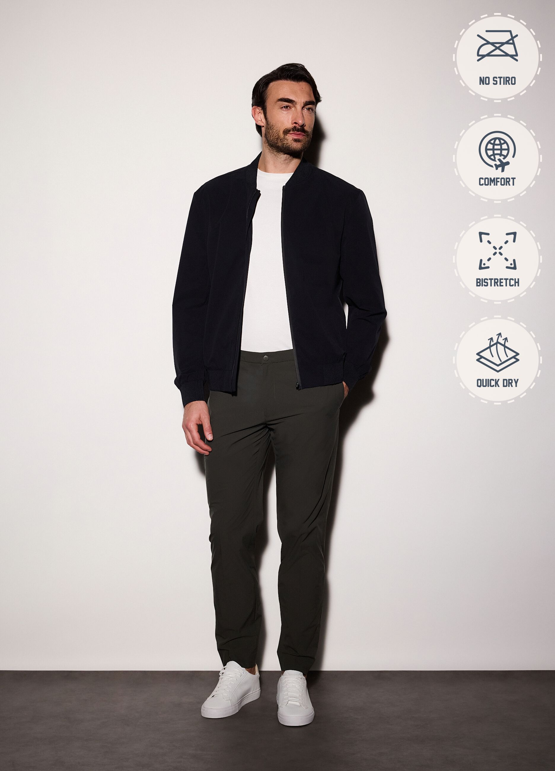 Bomber in tessuto tecnico uomo_0