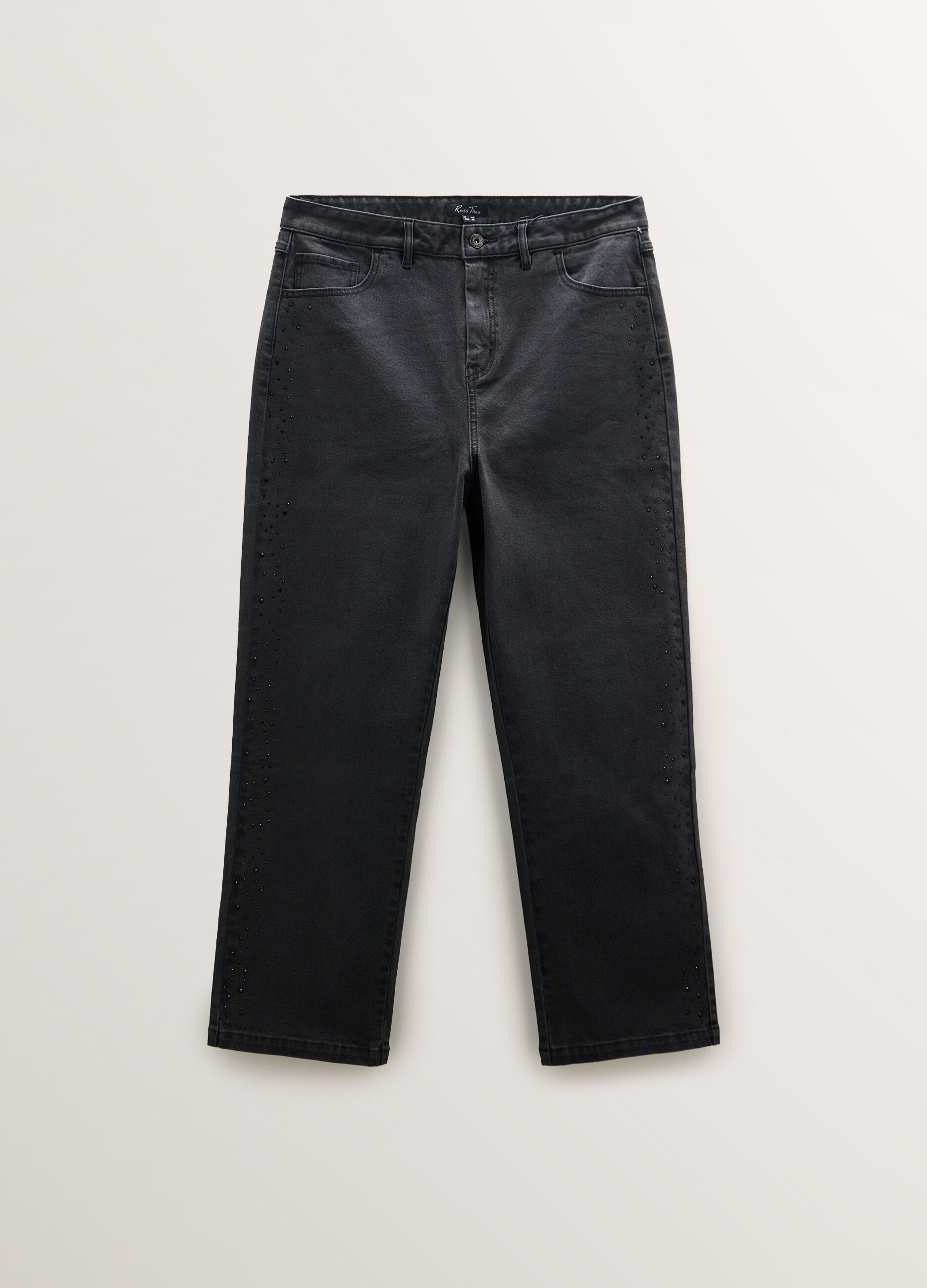 Pantaloni Fit Regular in denim di puro cotone donna curvy_0