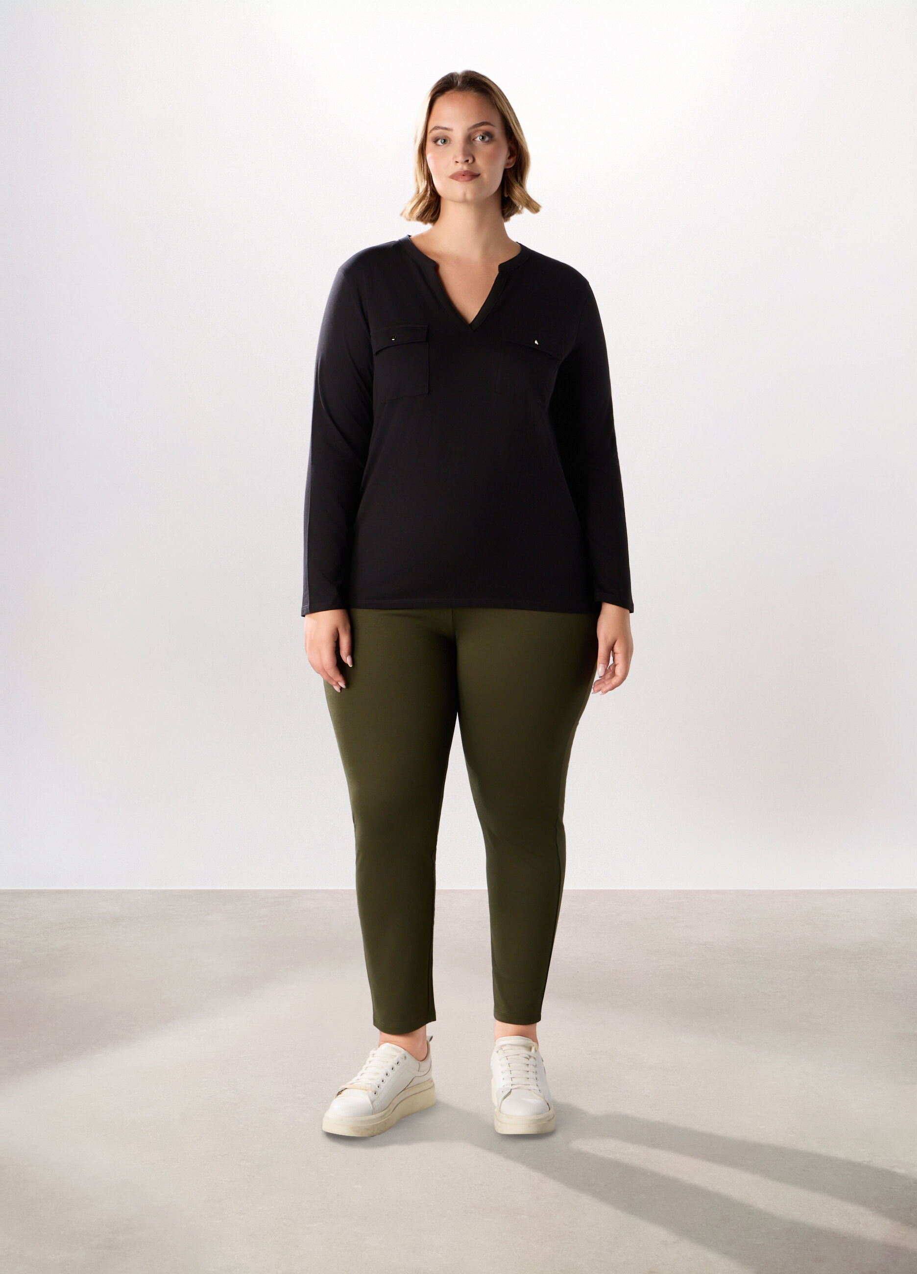 Pantaloni in misto viscosa donna curvy_0