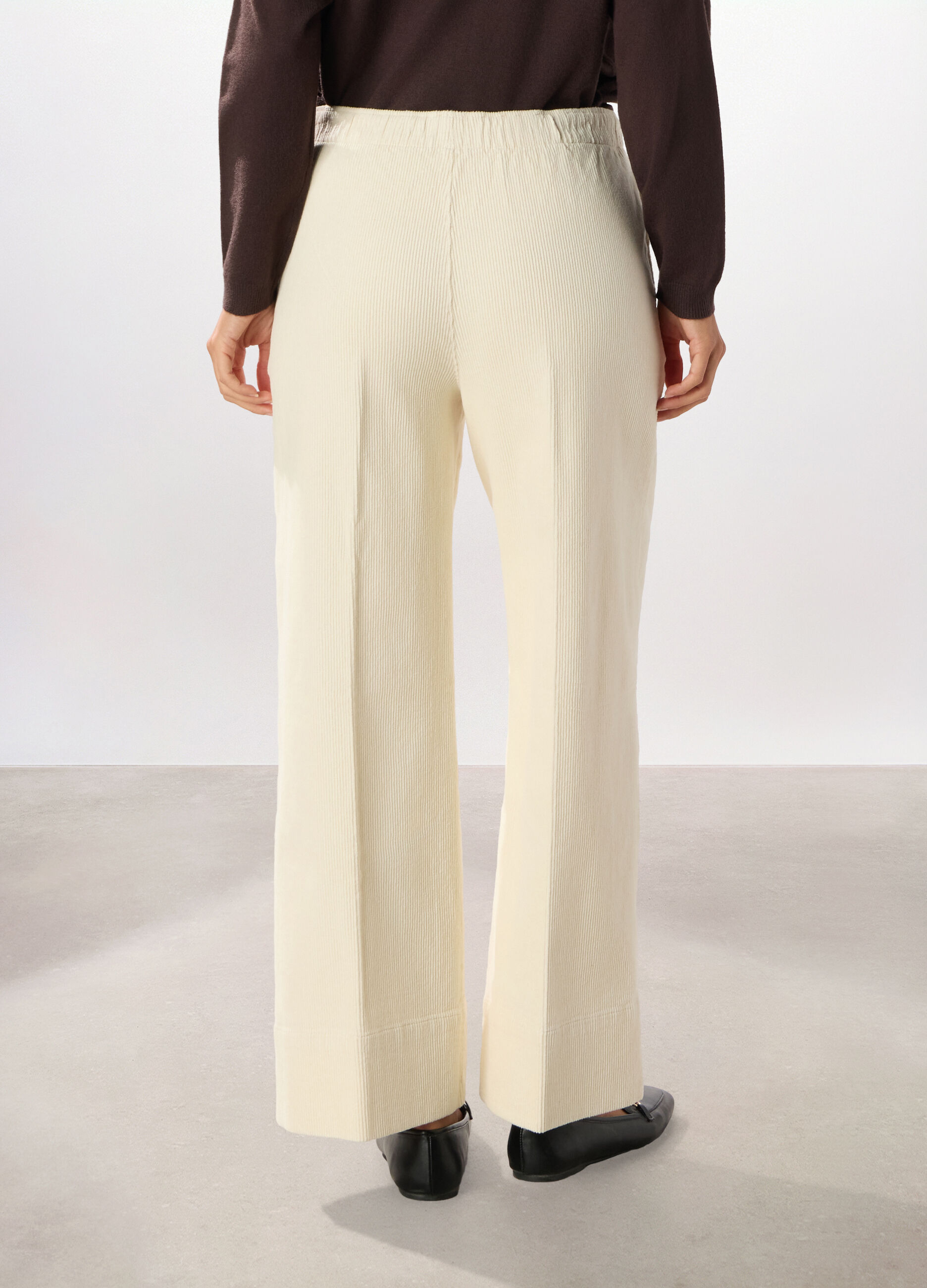 Pantaloni palazzo in velluto a coste donna_1