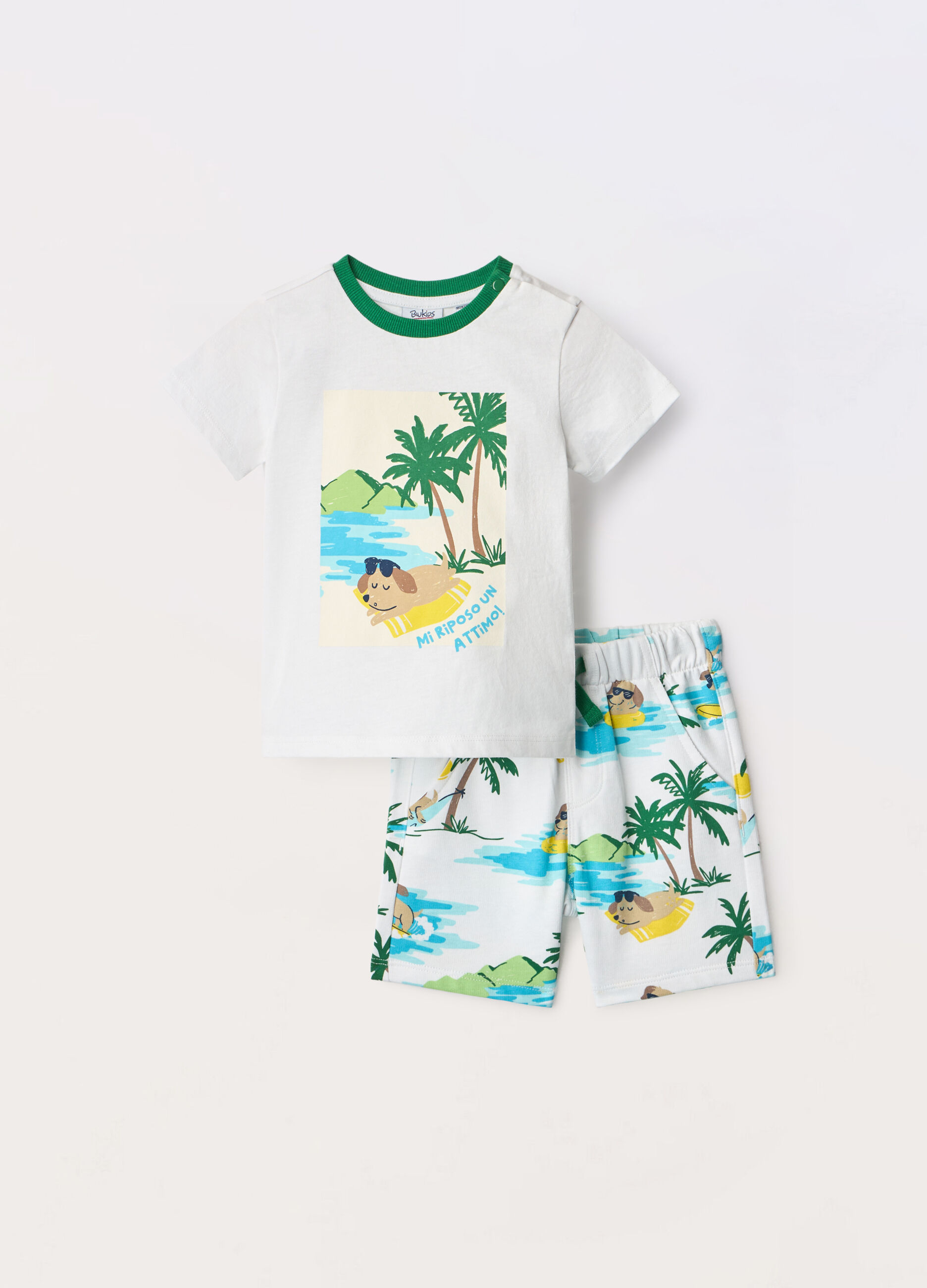 Jogging set in jersey di puro cotone neonato_0