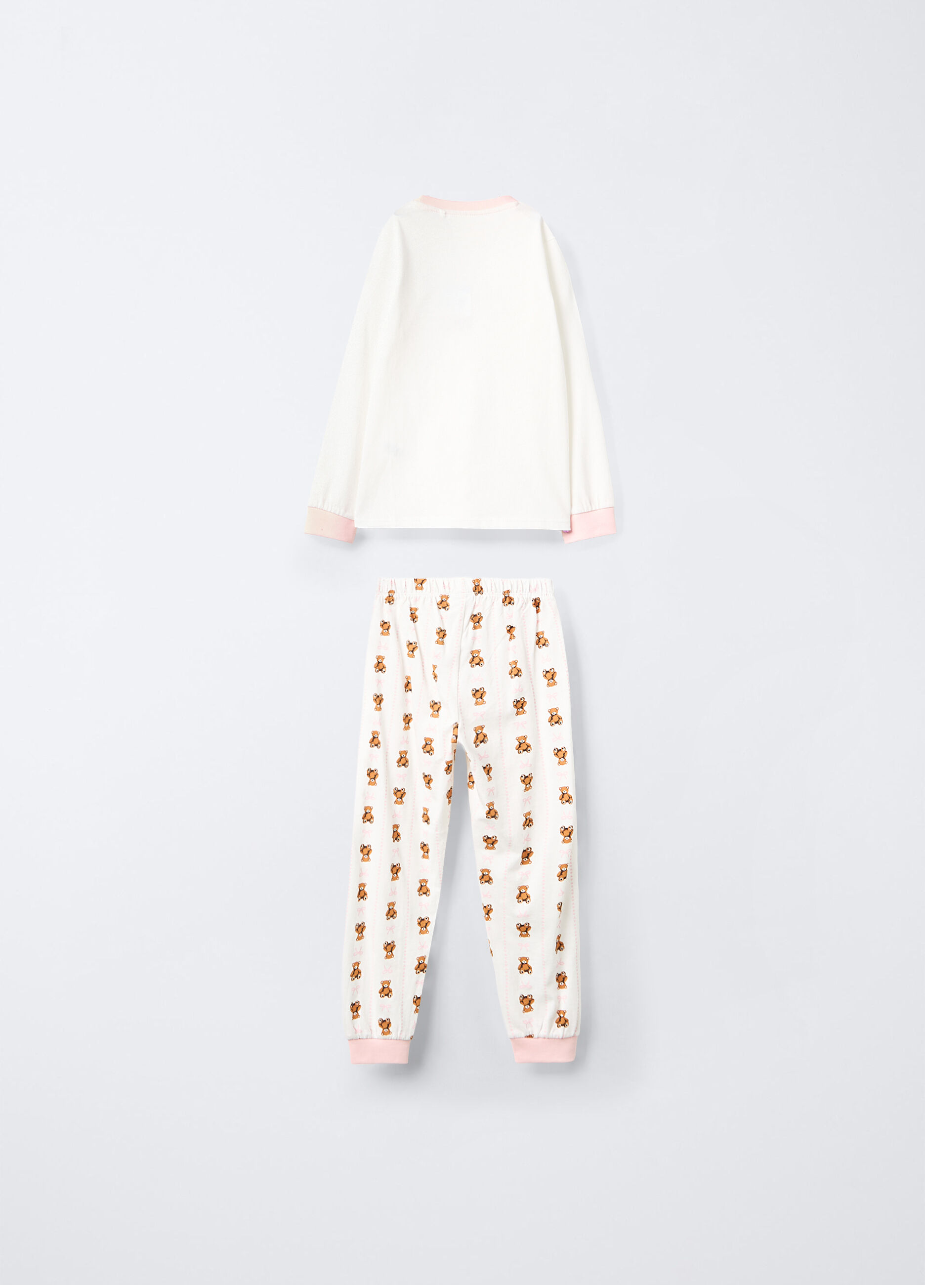 Pigiama lungo in jersey di puro cotone bambina_1