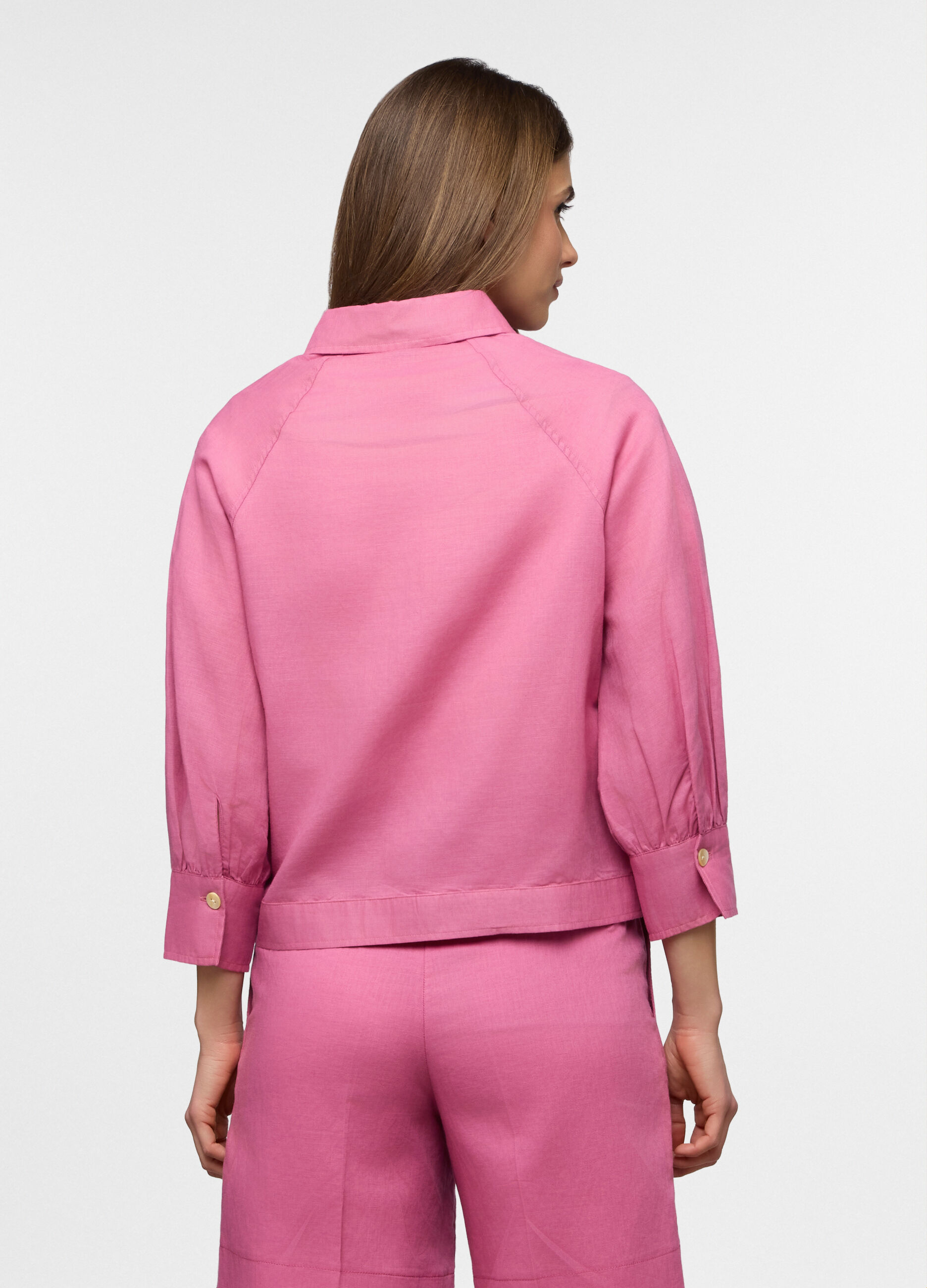 Camicia fit regular misto lino donna_1