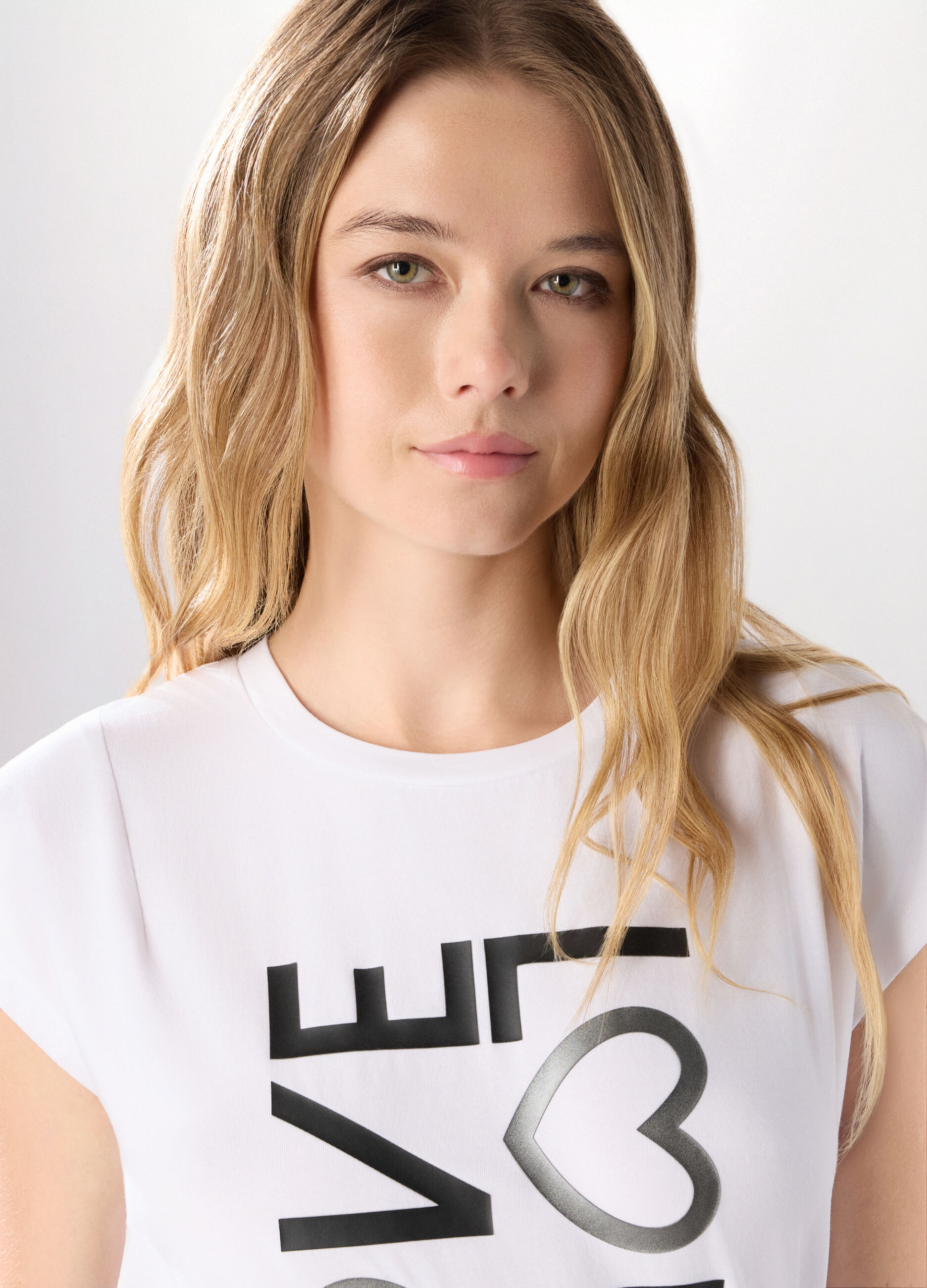 T-shirt in jersey di cotone stretch donna_2