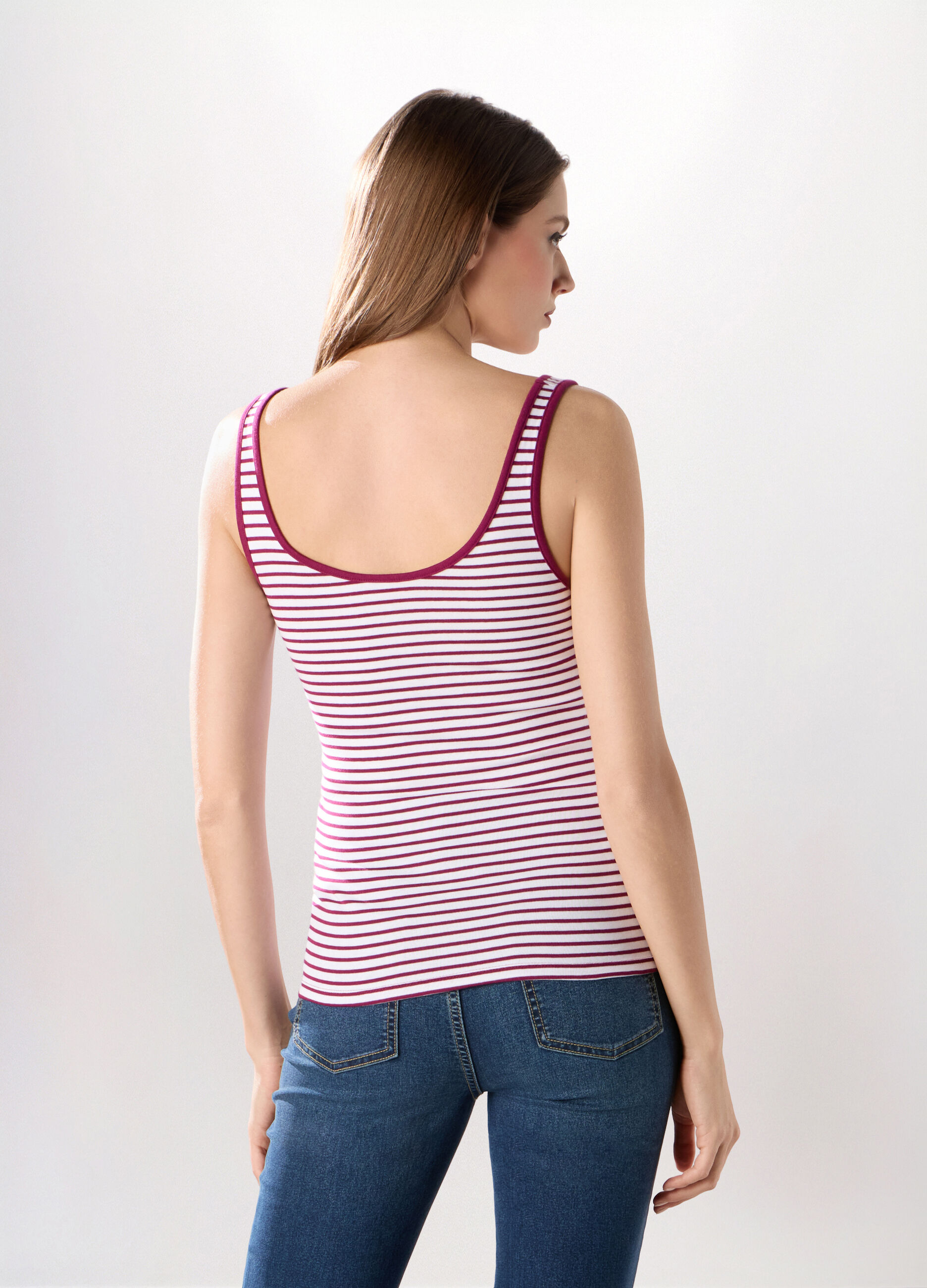 Canotta in cotone stretch donna_1