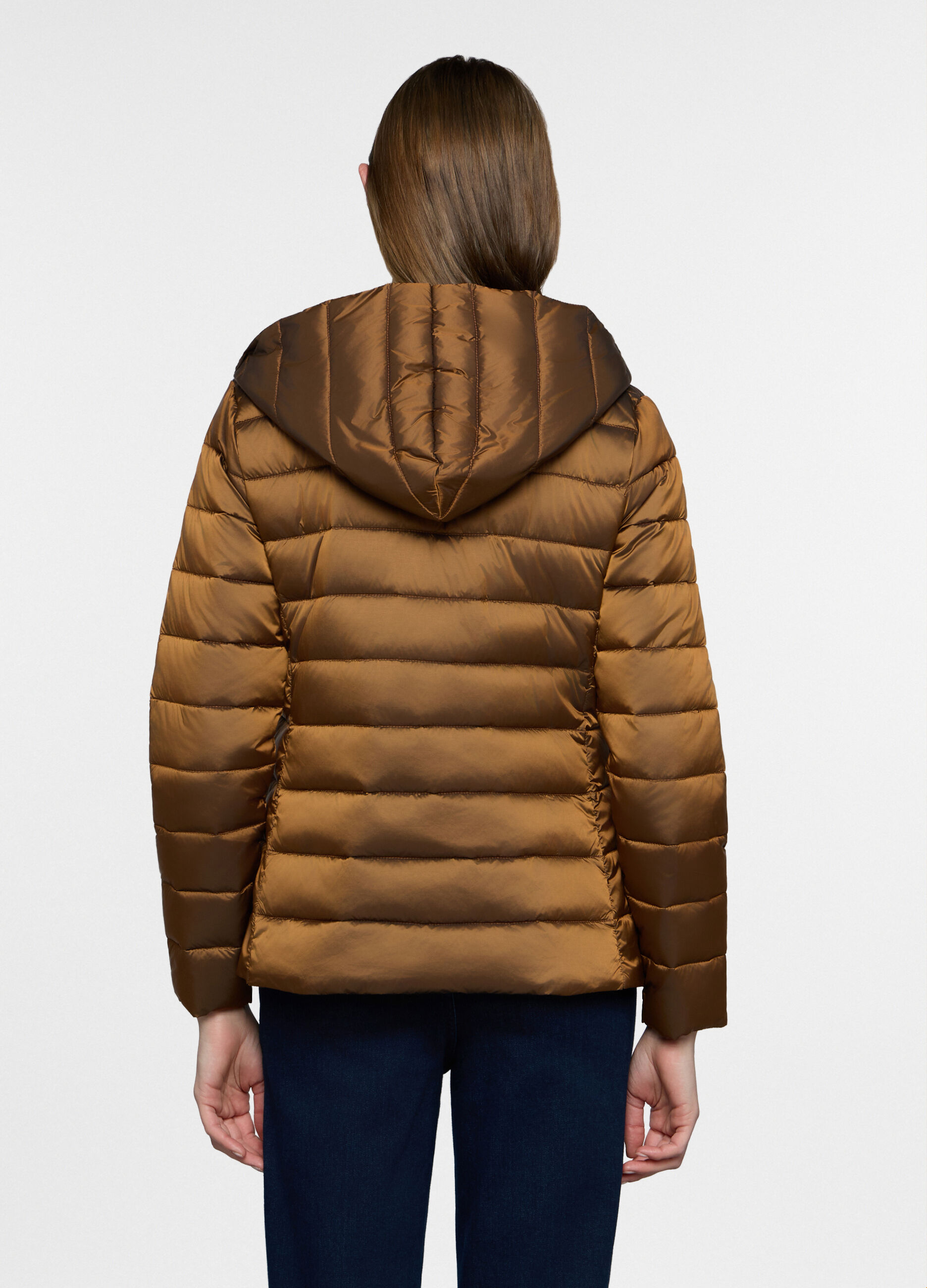 Giubbino imbottito doppiopetto con Cappuccio donna_1