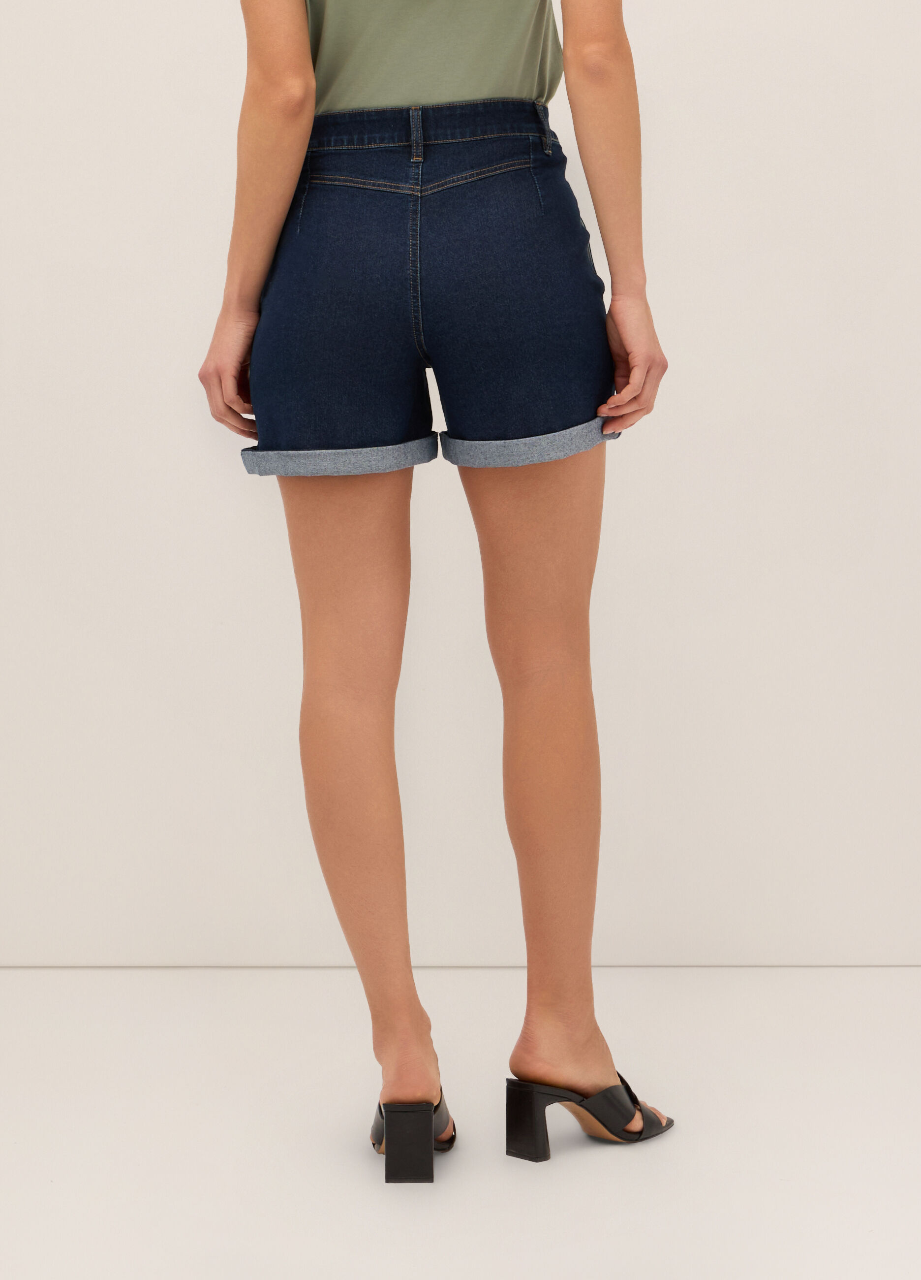 Shorts in stretch denim donna_1