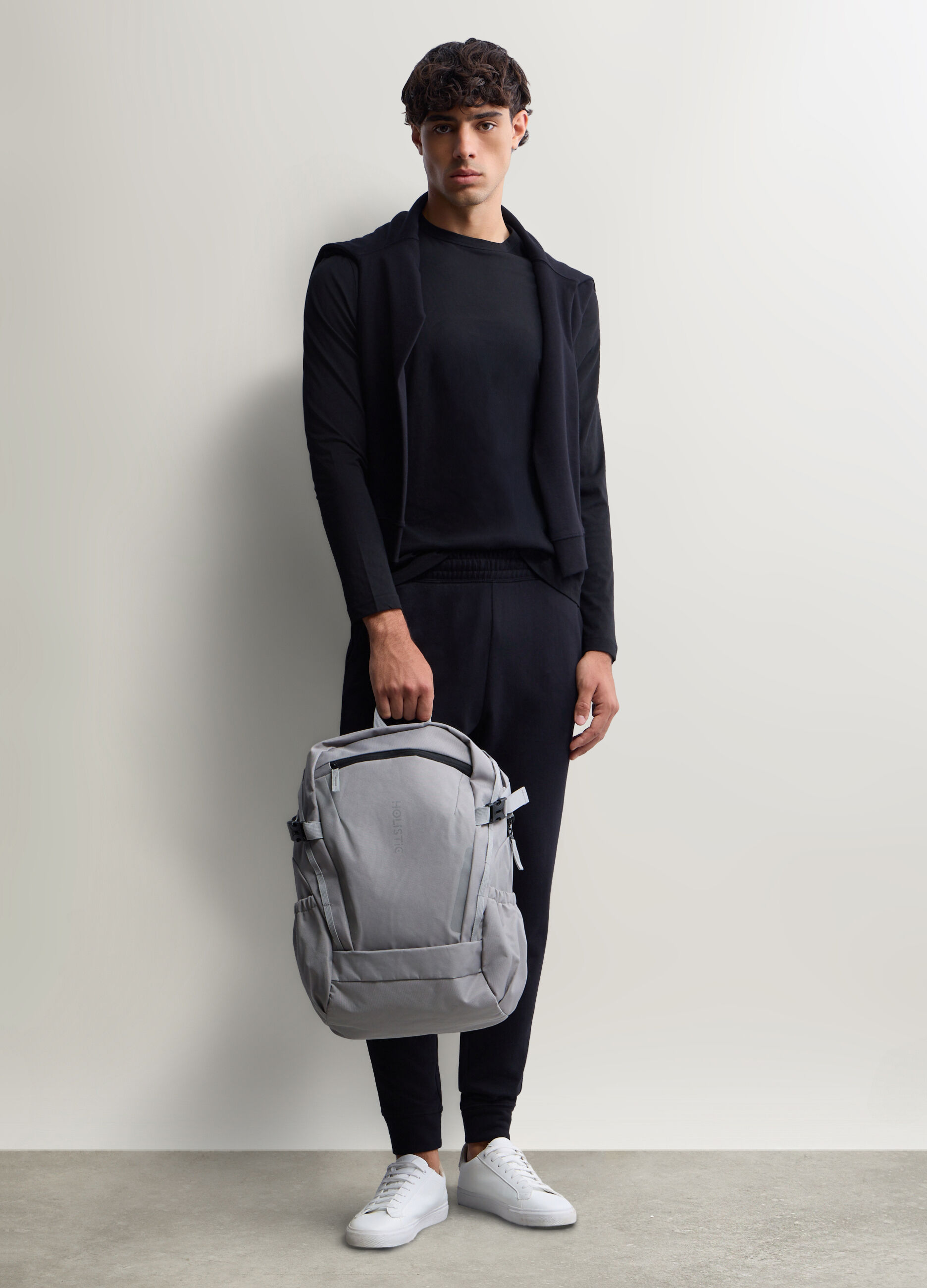 Jogger slim fit in felpa di cotone uomo_0