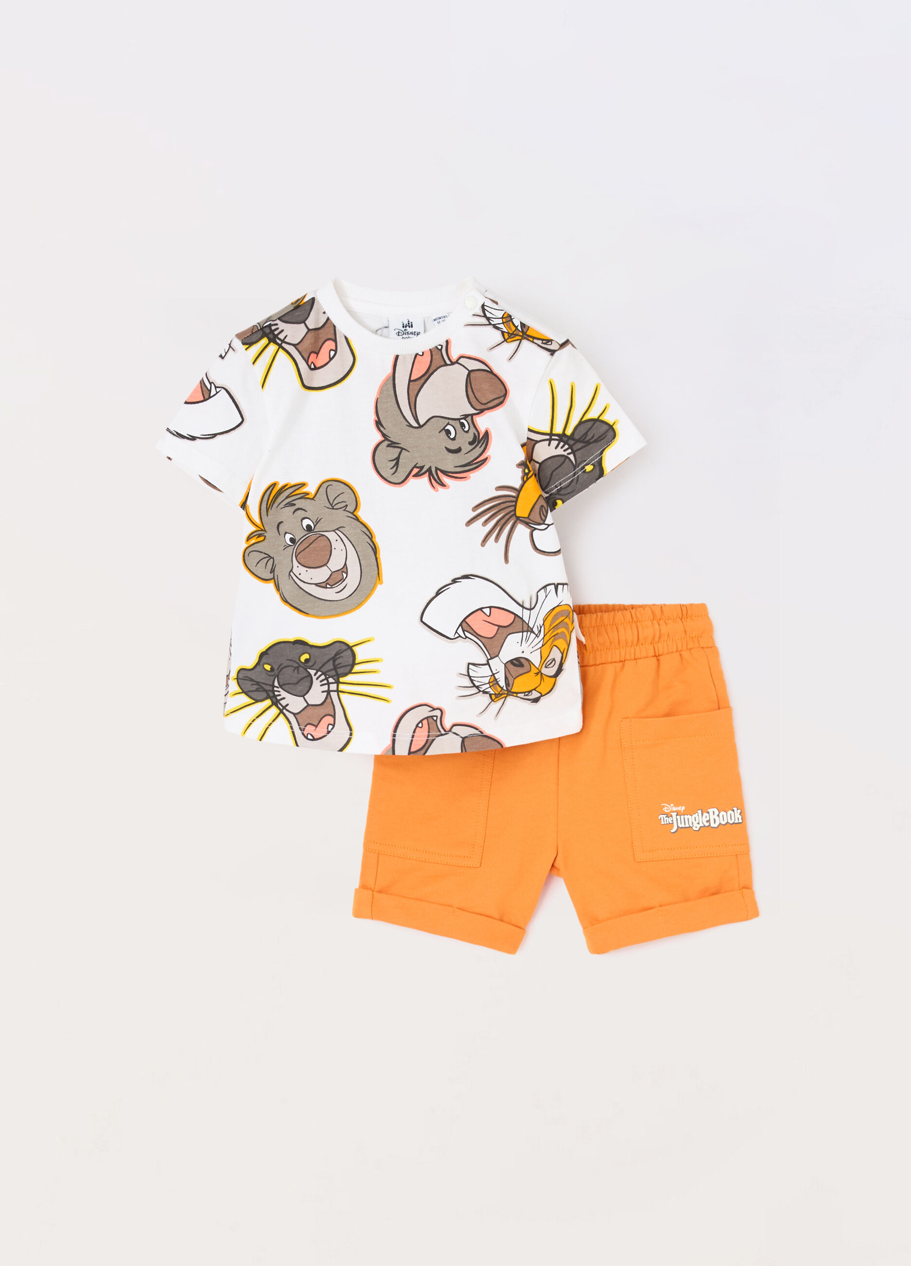 Jogging set corto in jersey di puro cotone neonato_0