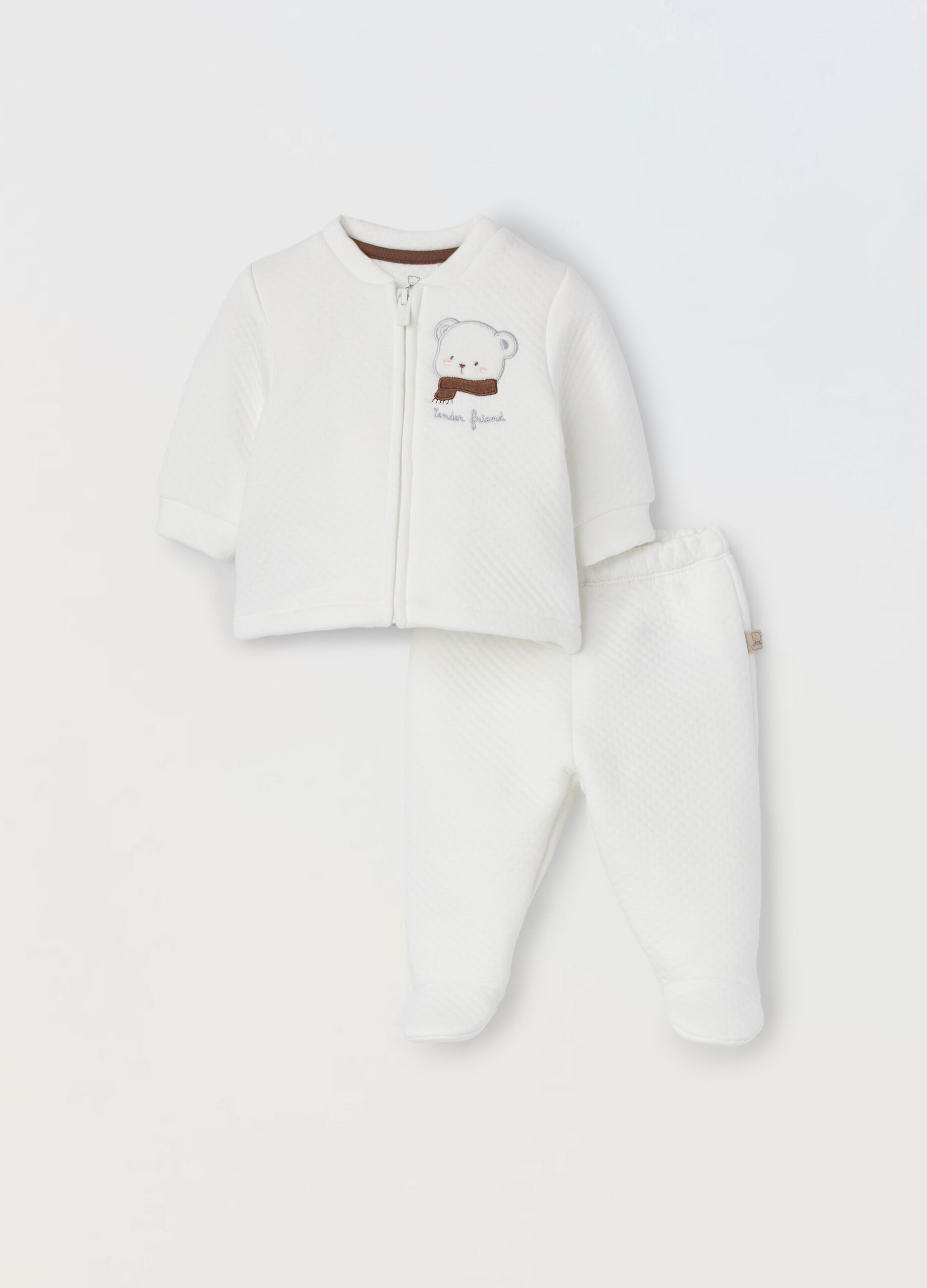 Completino in matelass&eacute; di misto cotone neonato_0