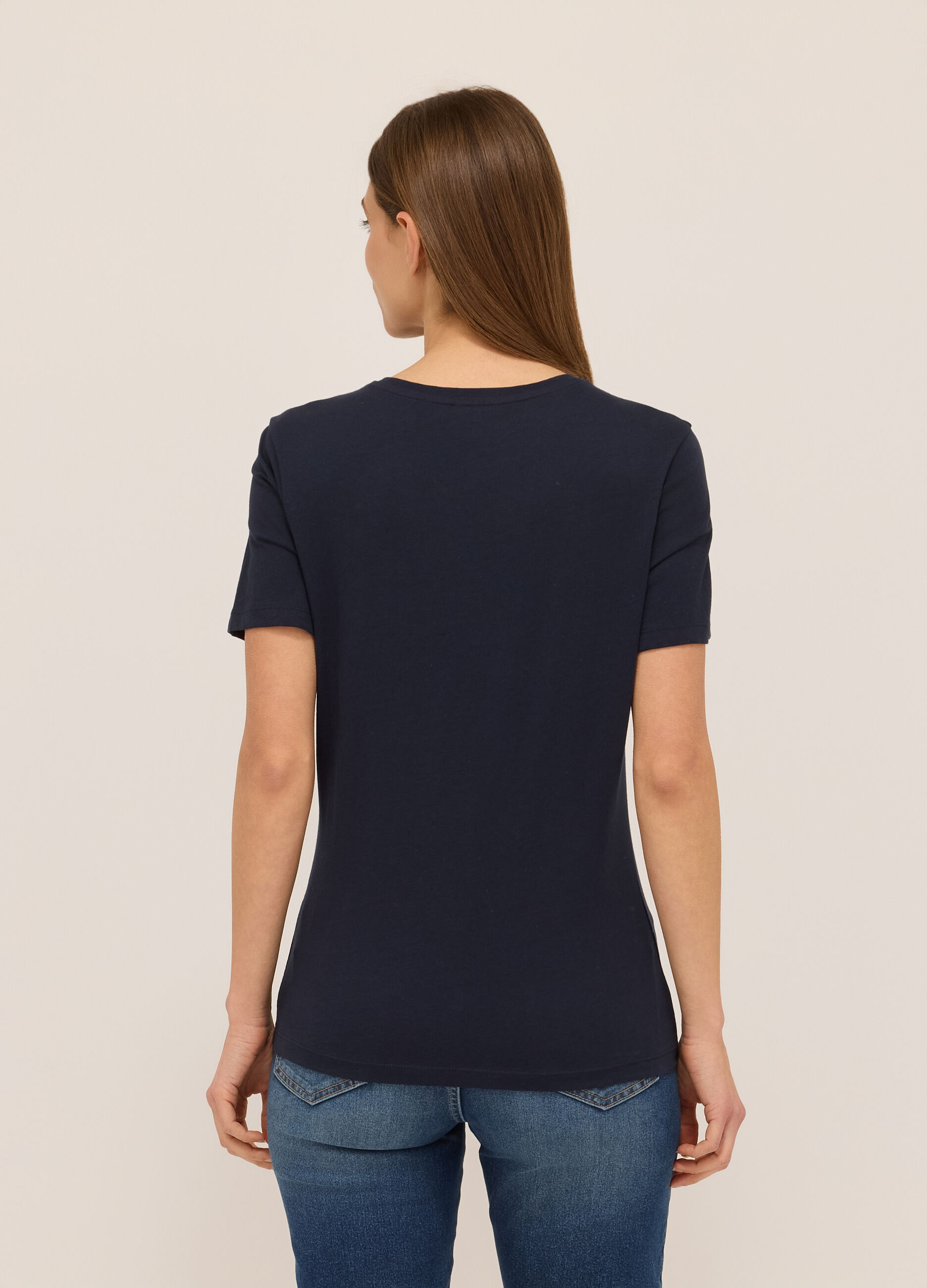 T-shirt in jersey di puro cotone donna_1