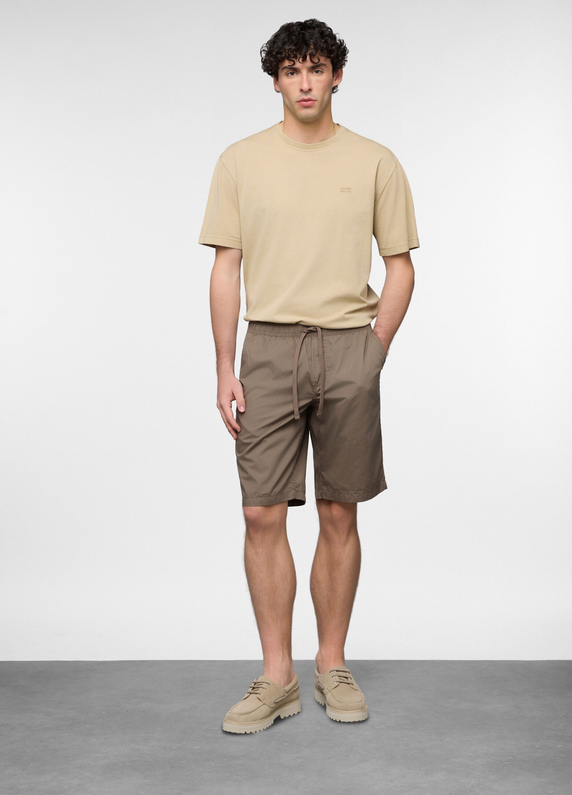 Bermuda chino in popeline misto cotone uomo_0