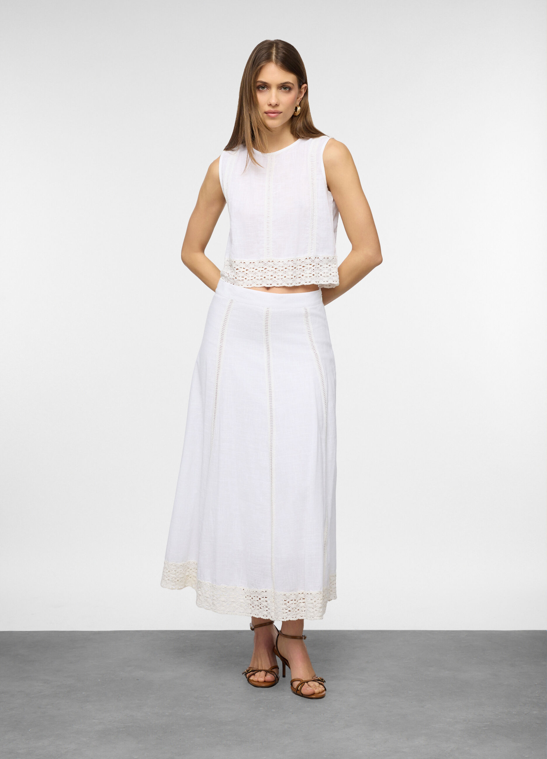 Top regular fit girocollo in puro cotone donna_0