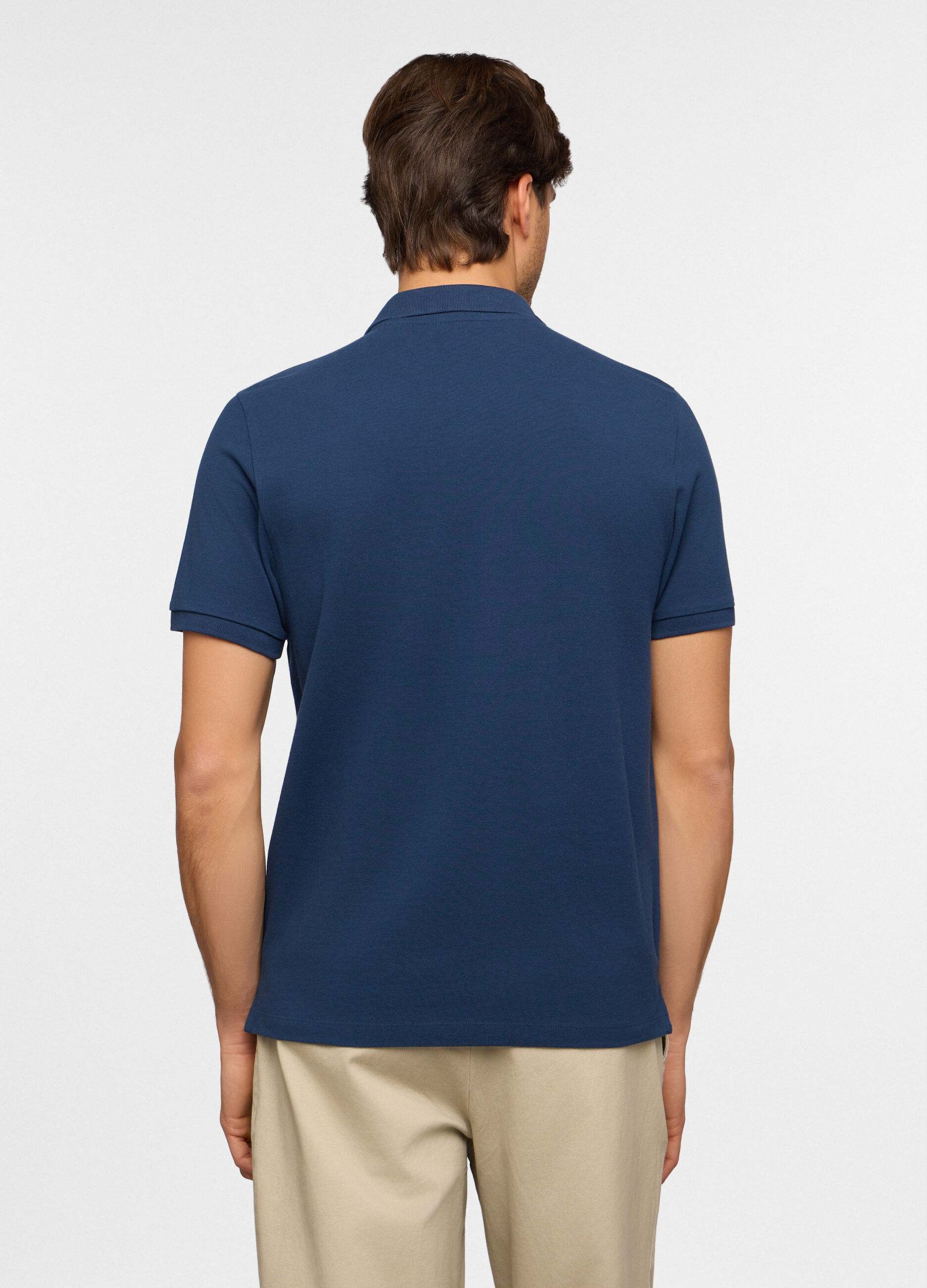 Polo a maniche corte in piquet di cotone uomo_1