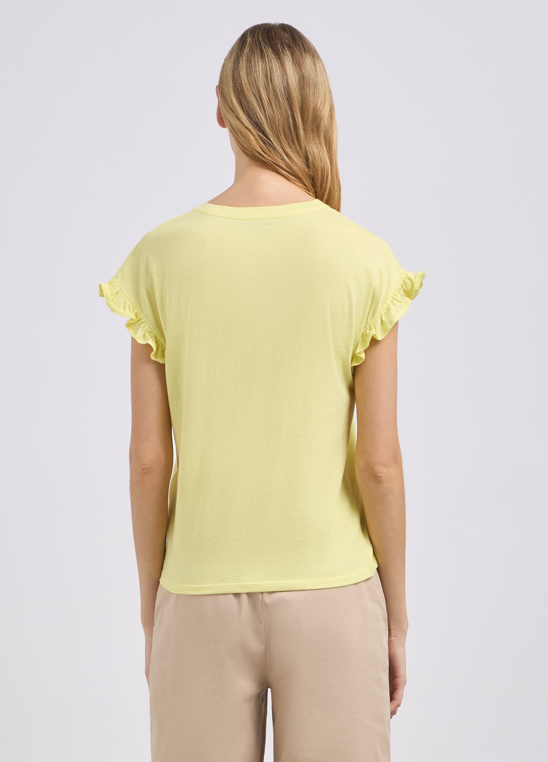 T-shirt in puro cotone con rouches donna_1