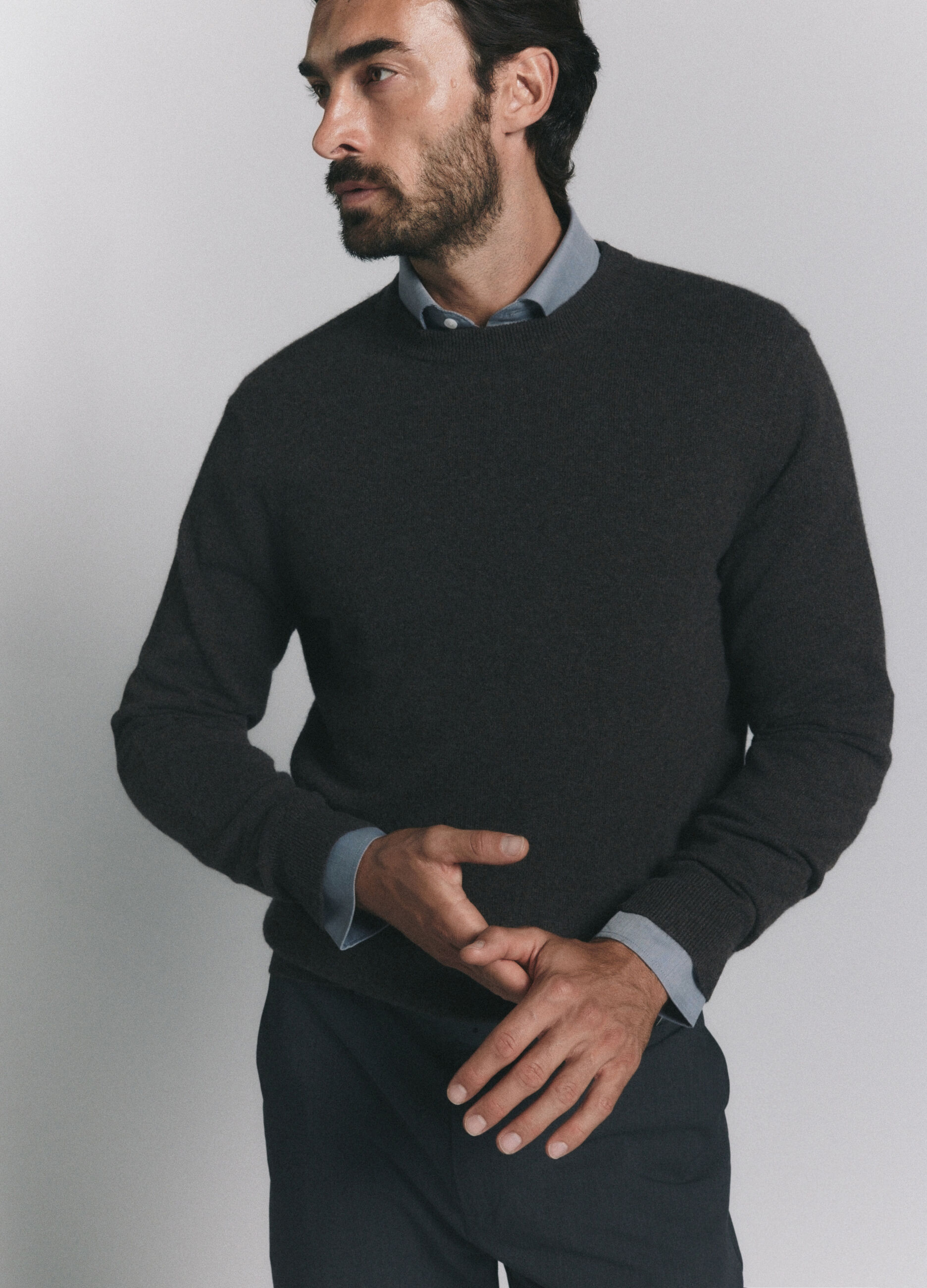 Maglione girocollo in cashmere uomo_1