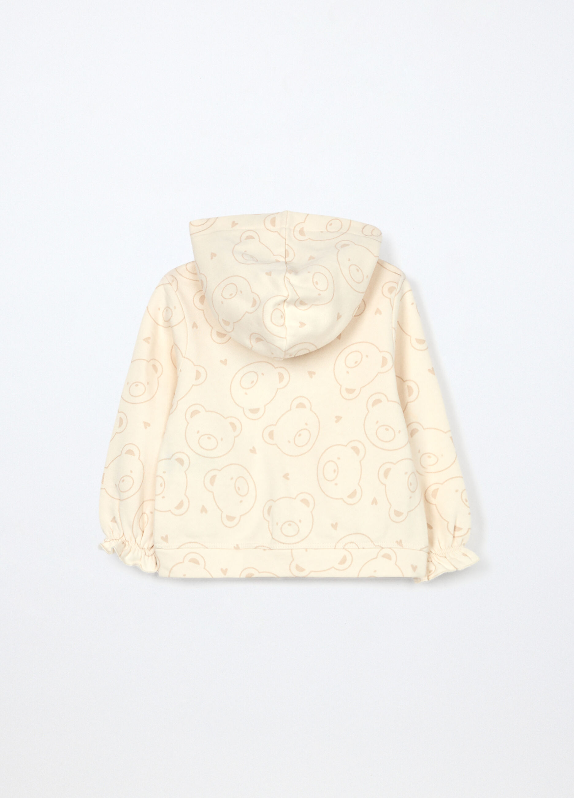 Felpa con cappuccio in puro cotone neonata_1