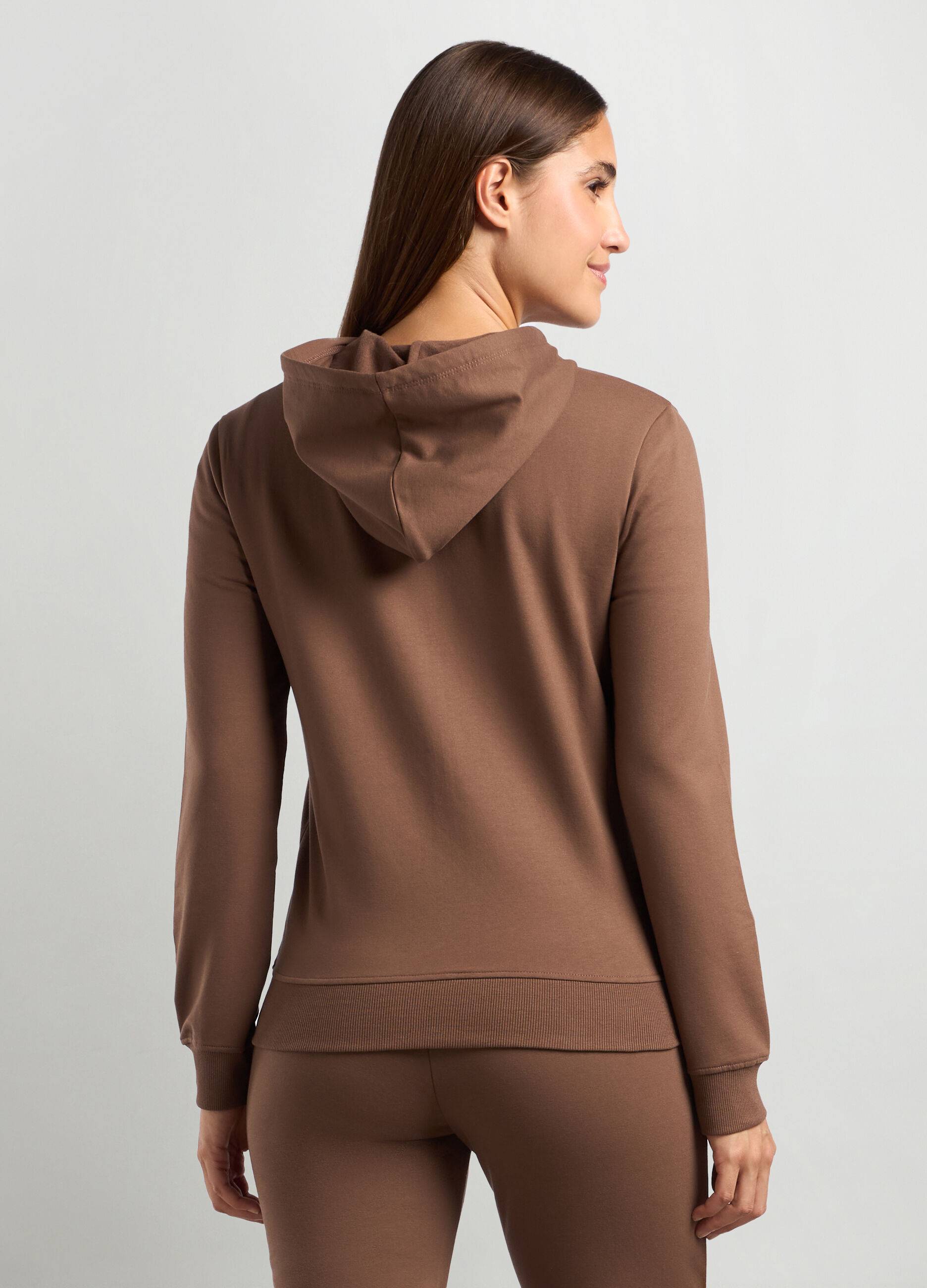 Felpa full zip con cappuccio donna_1
