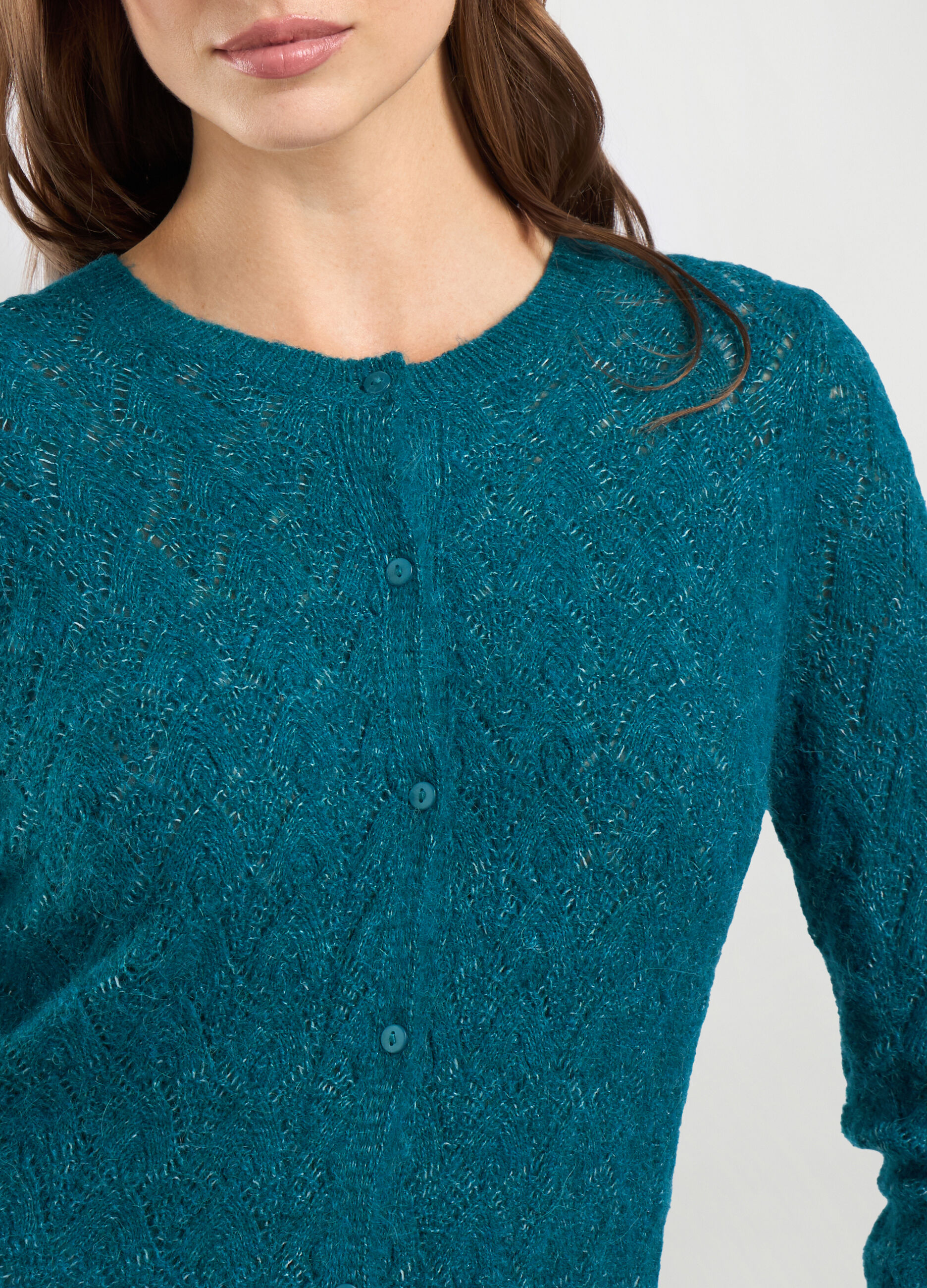 Cardigan tricot in misto lana di alpaca donna_2