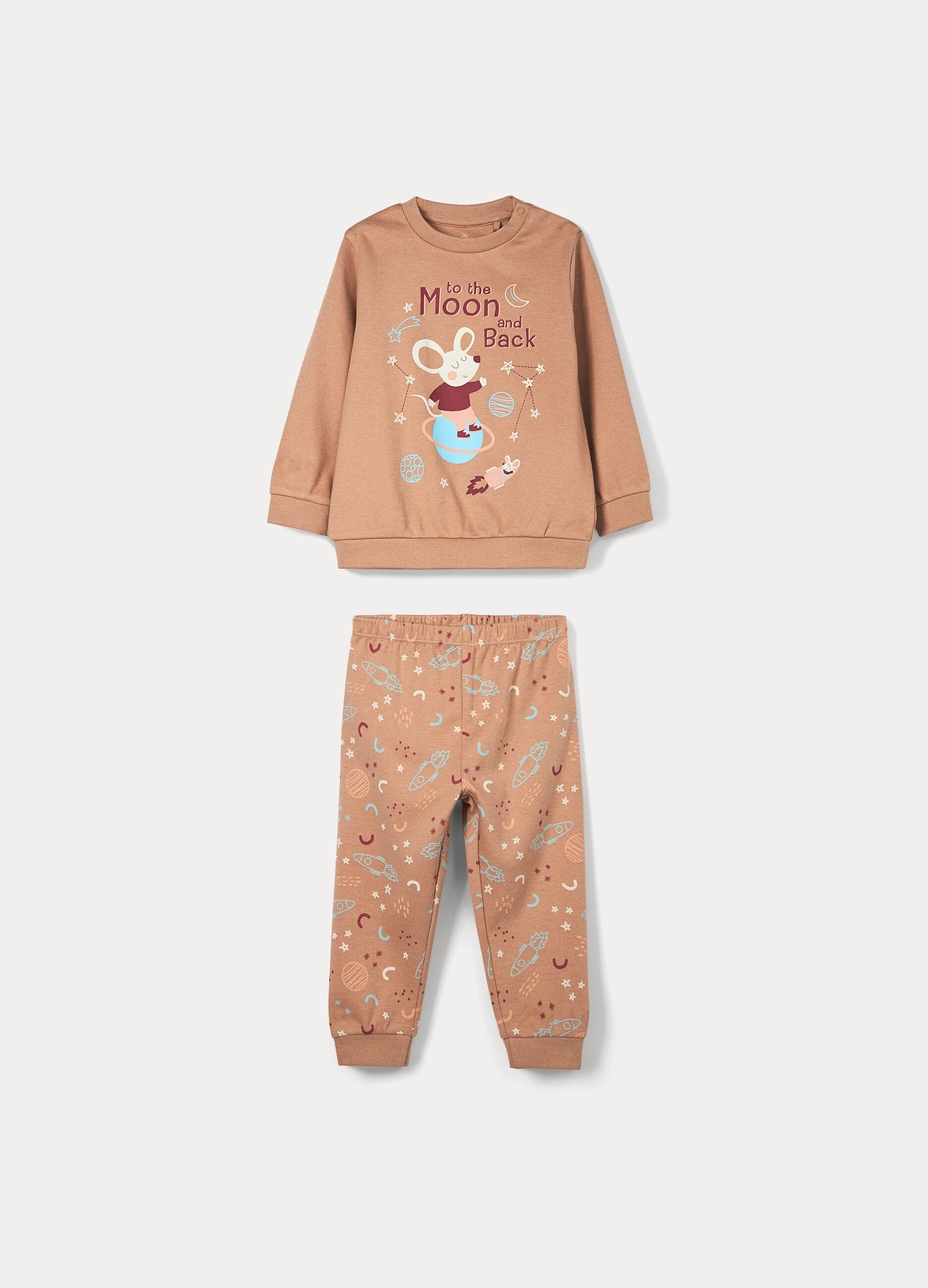 Set pigiama in interlock di puro cotone neonato_0