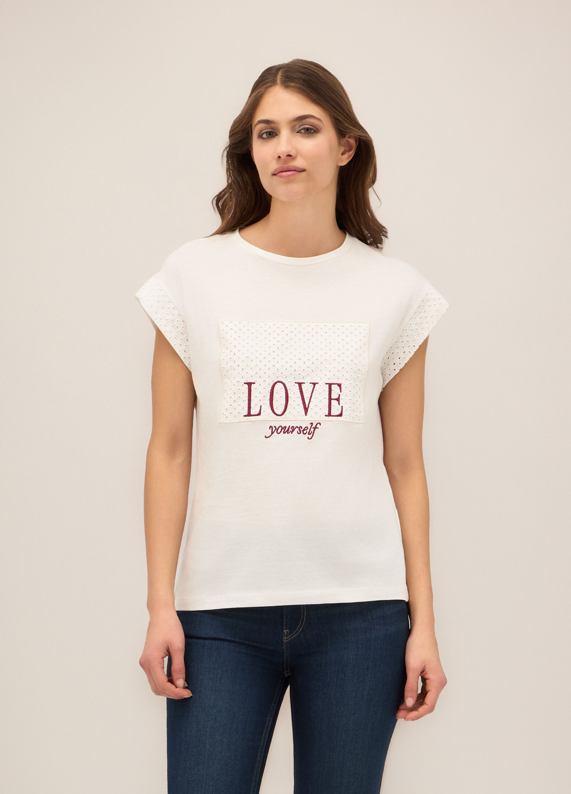 T-shirt in puro cotone donna_0