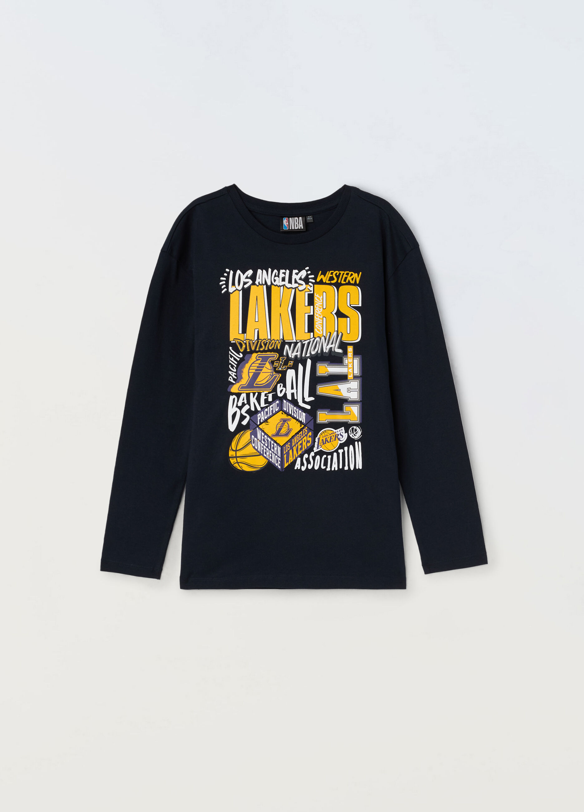T-shirt NBA a maniche lunghe in puro cotone ragazzo_0