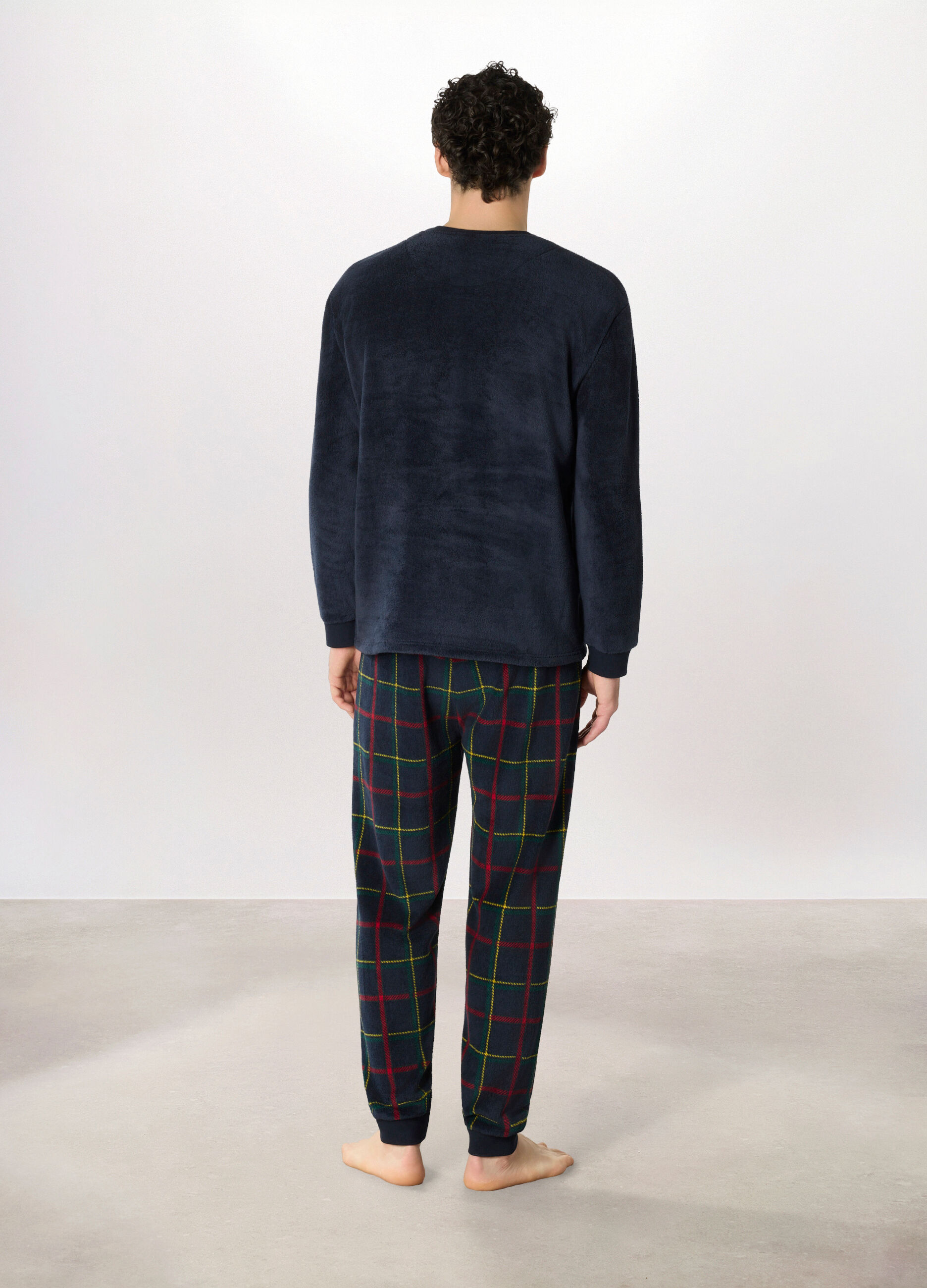 Pigiama in pile con ricamo uomo_1