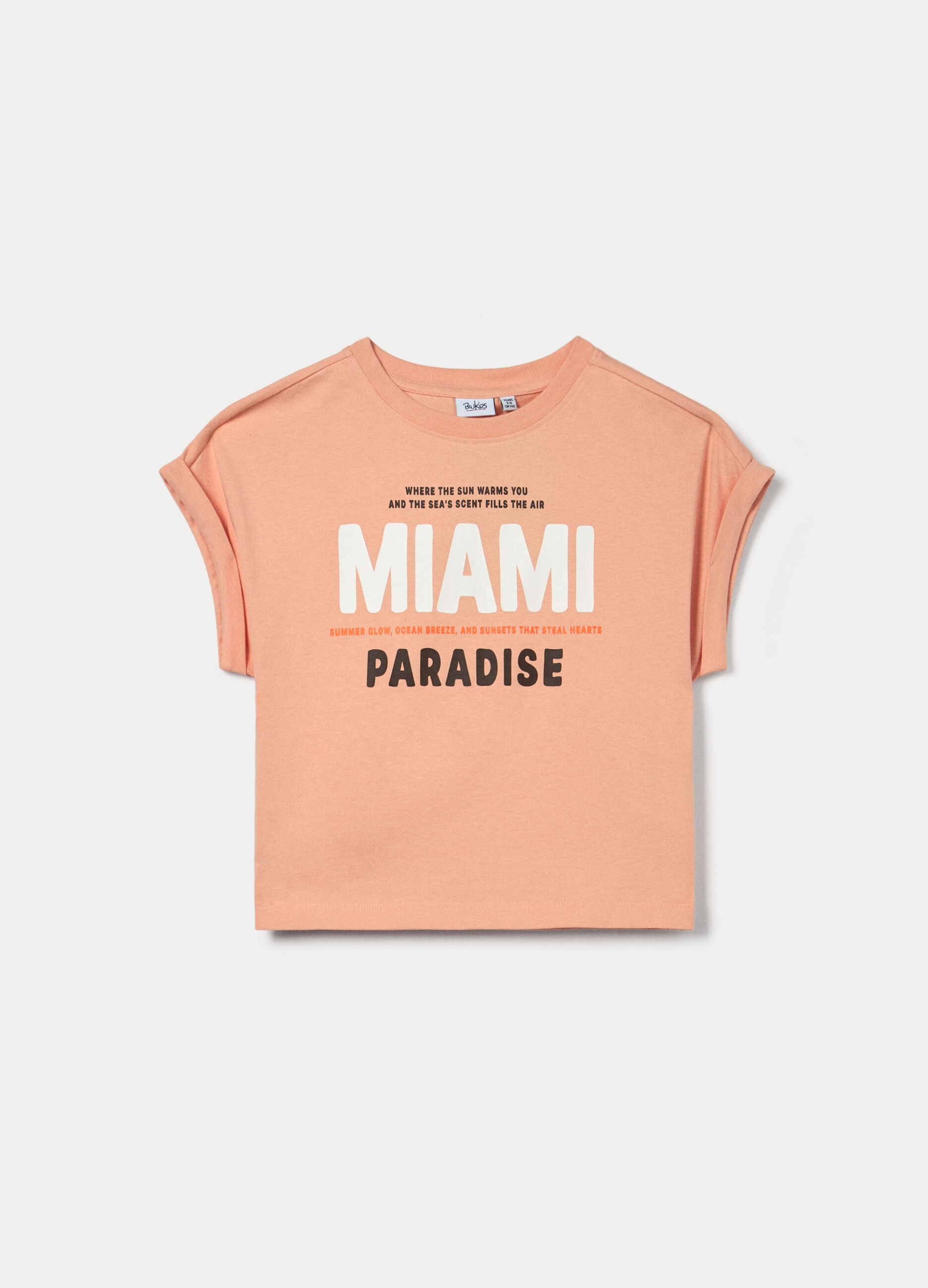 T-shirt kimono in jersey di puro cotone ragazza_0