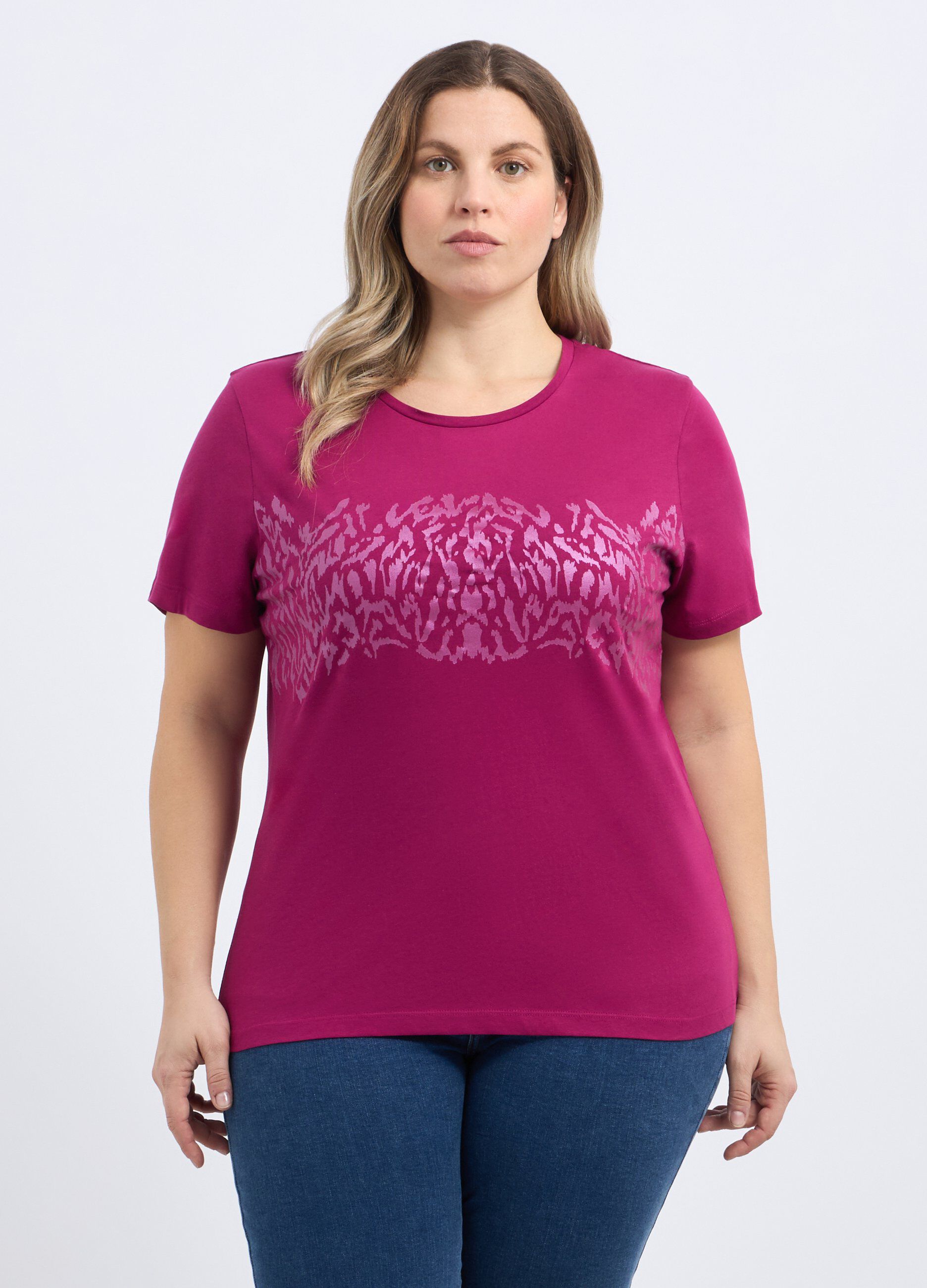 T-shirt in puro cotone donna curvy_0