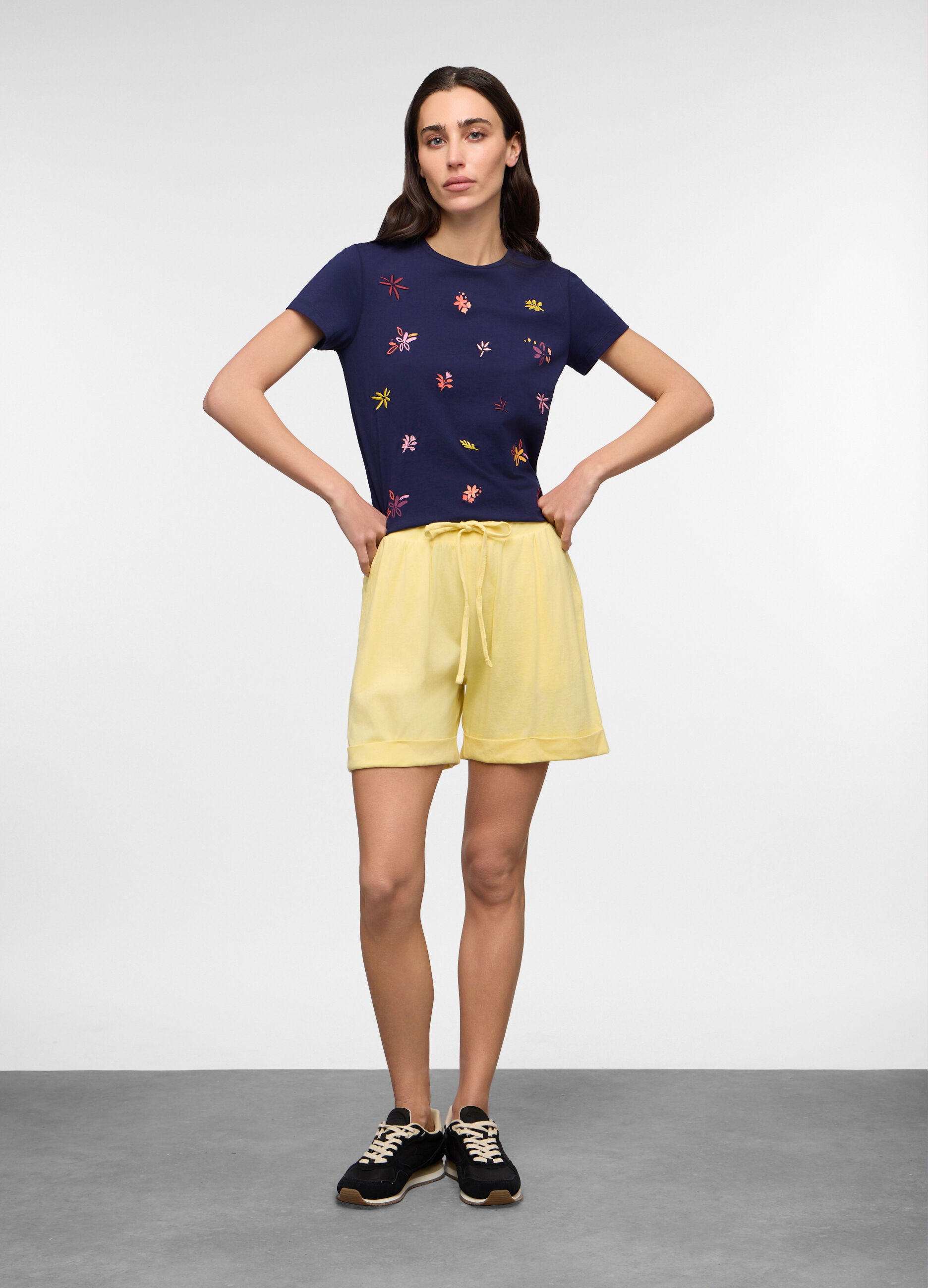 Bermuda fit regular in jersey di puro cotone donna_0