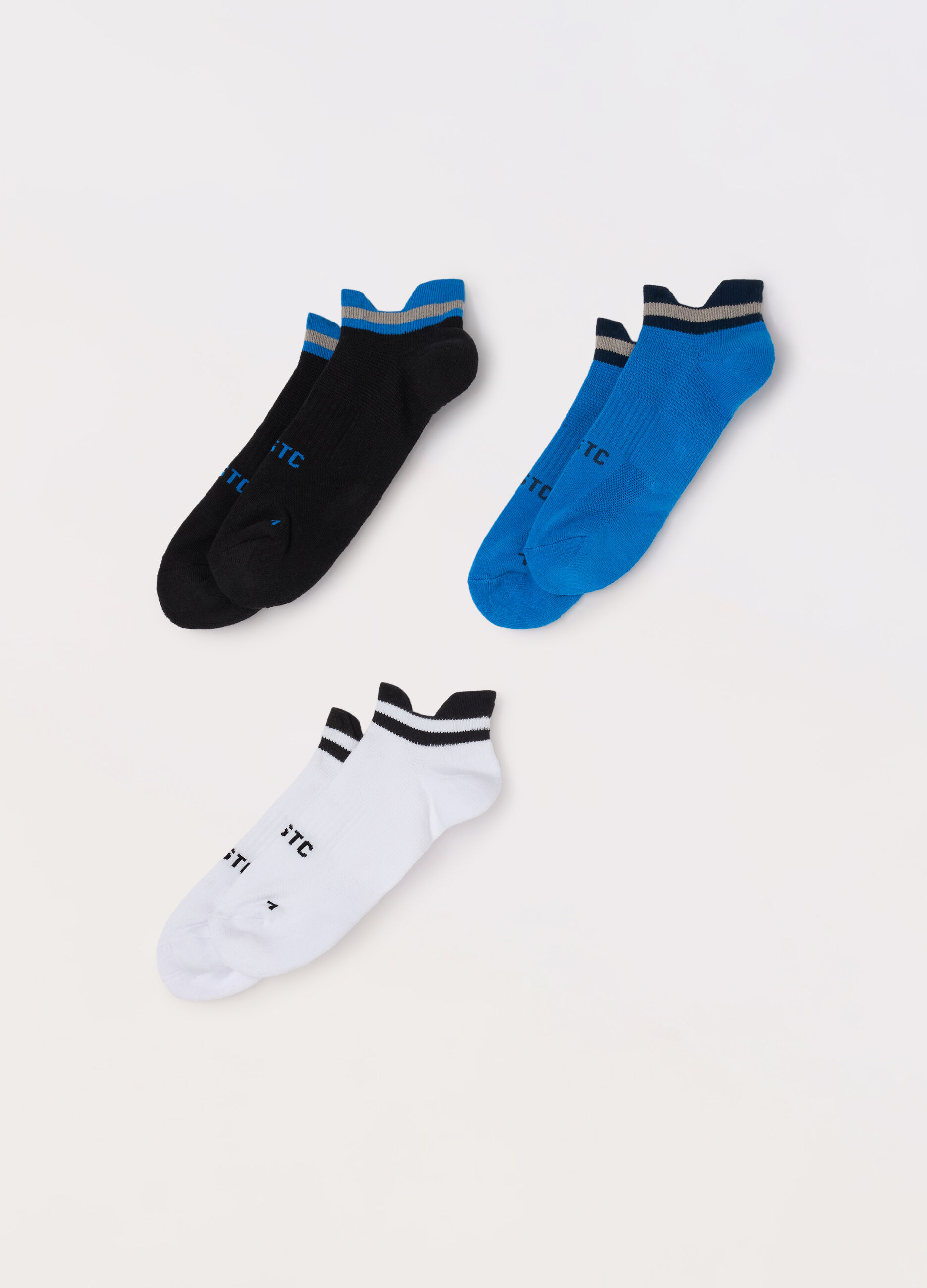 3 pack calzini sportivi multicolore in cotone stretch uomo