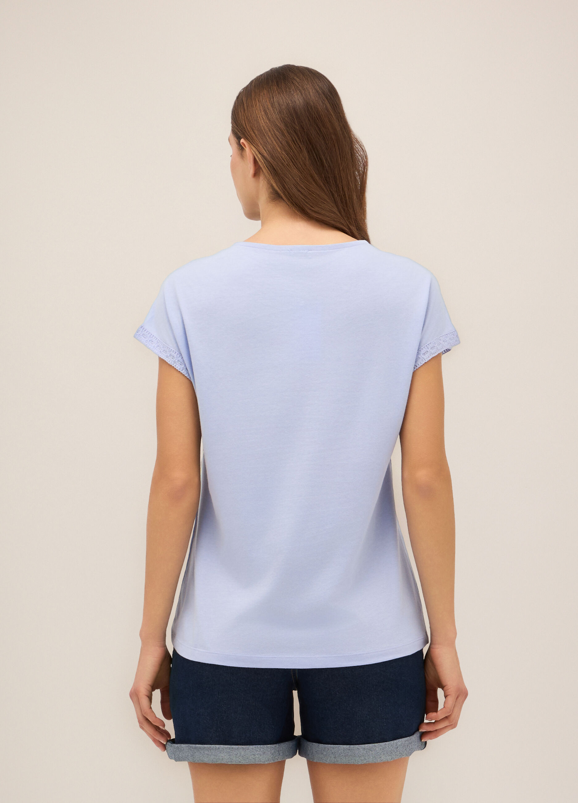 T-shirt in jersey di puro cotone donna_1
