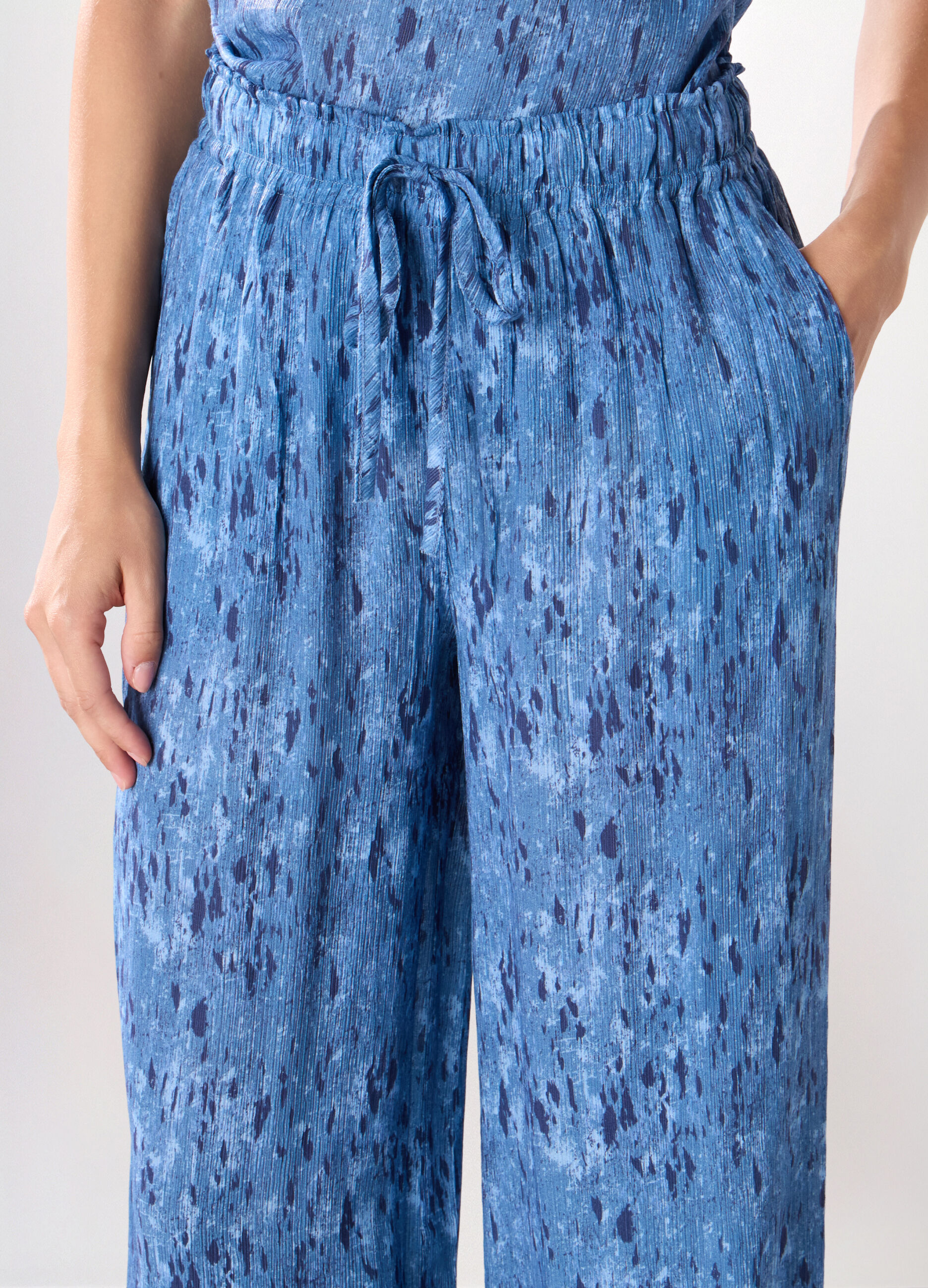 Pantaloni in misto viscosa donna_2