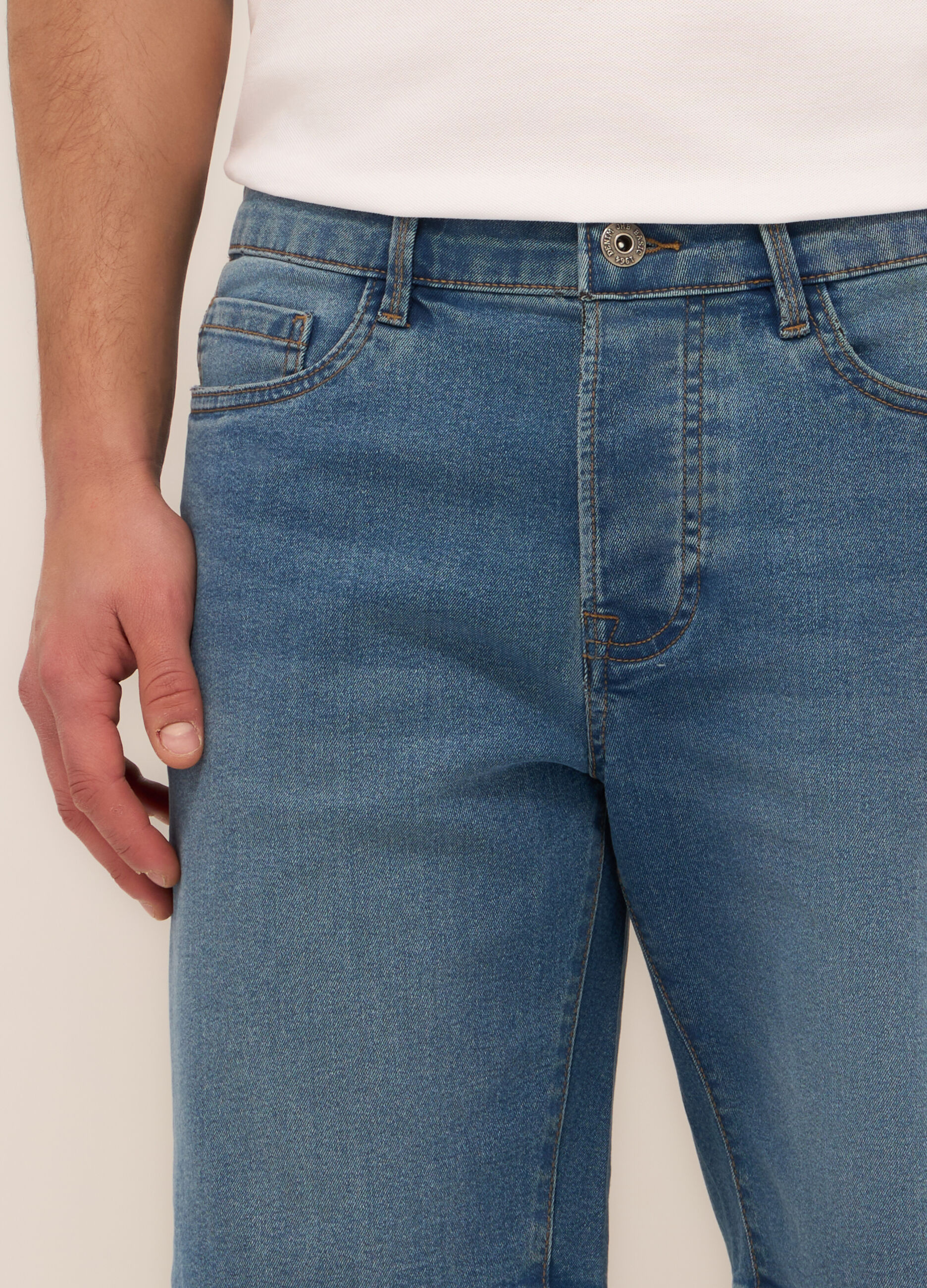 Shorts in denim di cotone stretch uomo_2