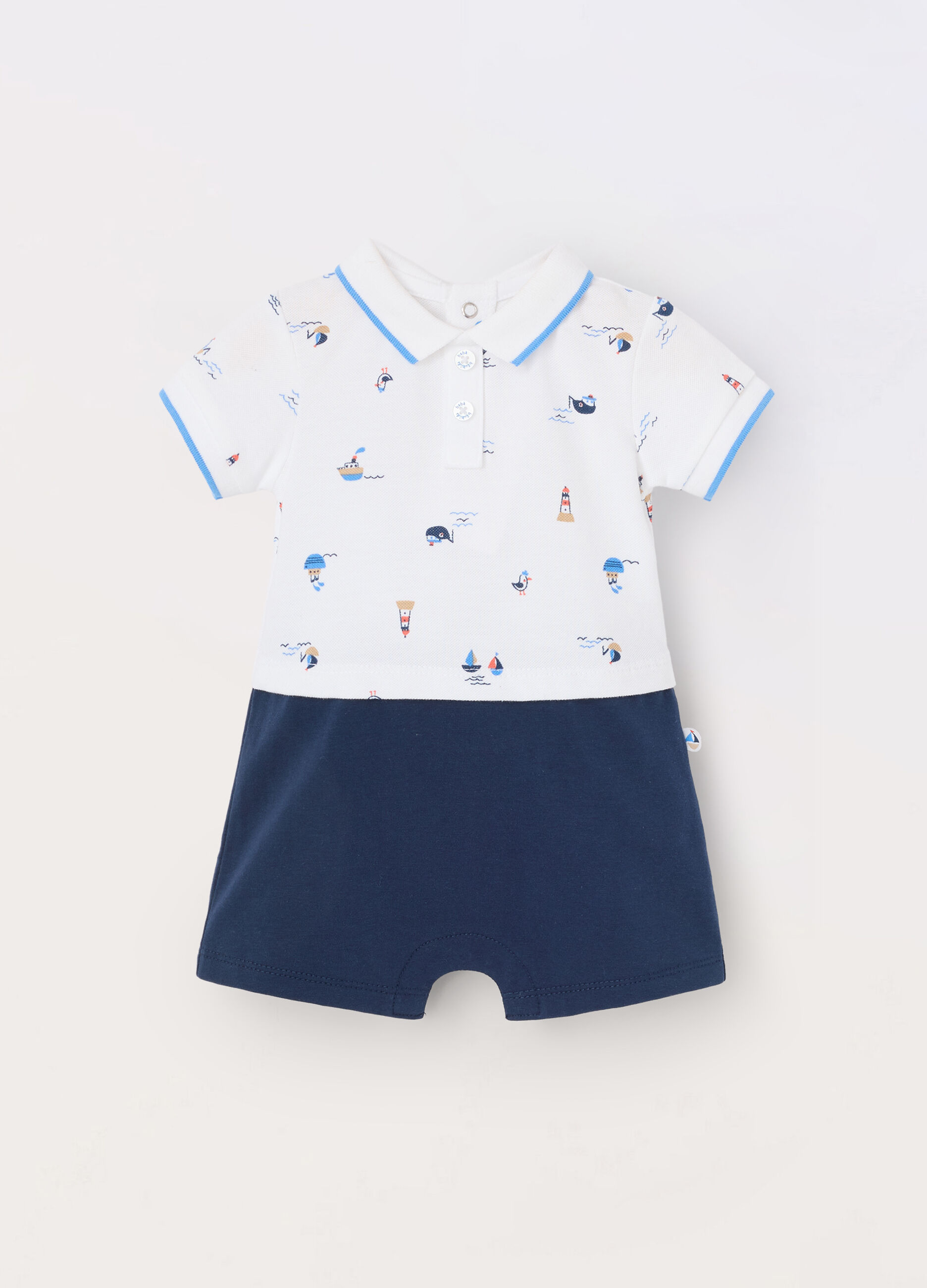 Pagliaccetto in cotone piquet neonato_0