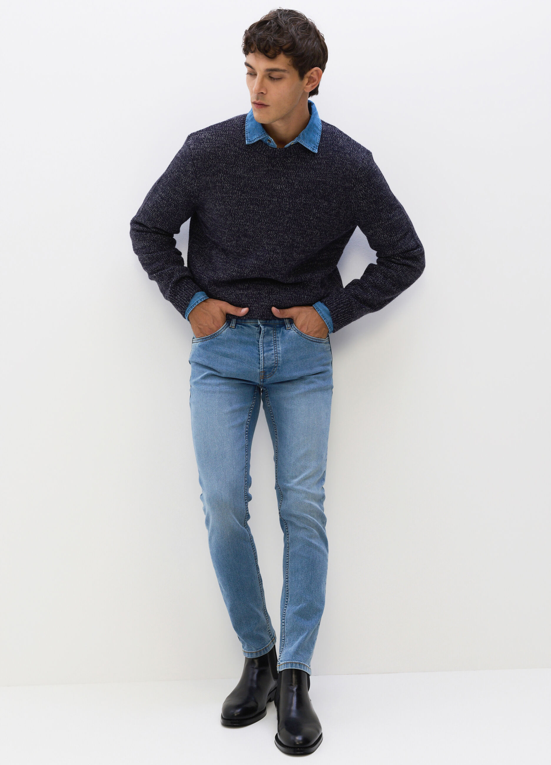 Jeans skinny fit in denim stretch uomo_0