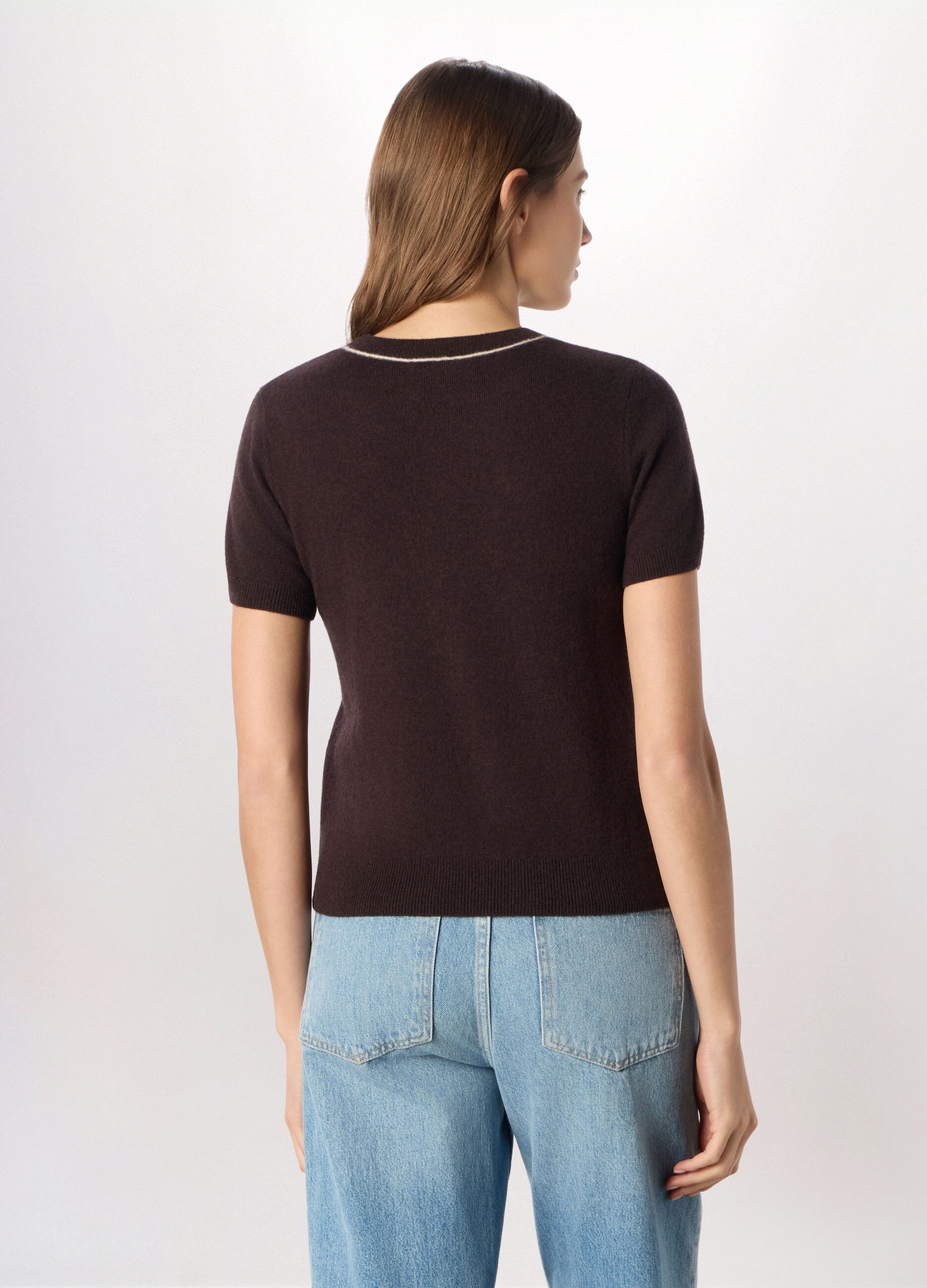 Tricot a maniche corte in pura lana donna_1