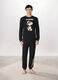 Pigiama lungo in felpa di cotone Snoopy uomo_0